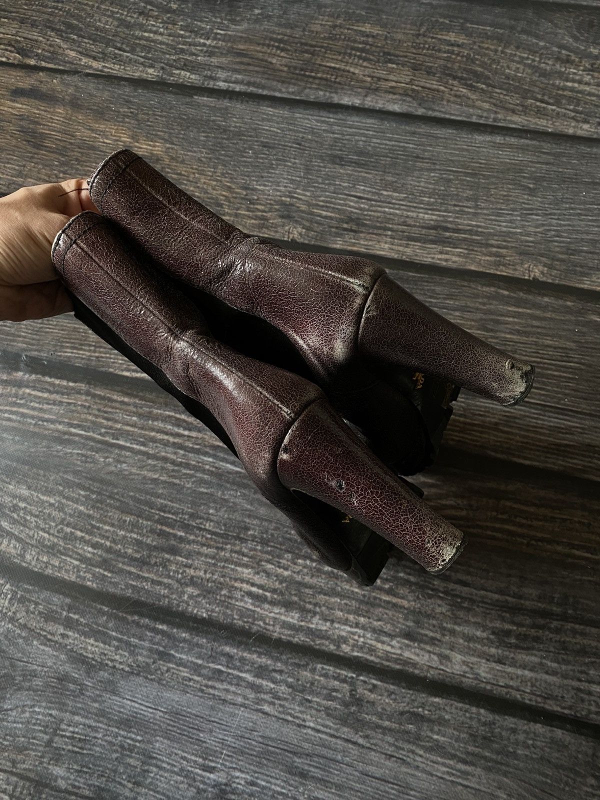 Prada Prada leather heels boots avant garde Size US 9 / IT 39 - 4 Thumbnail