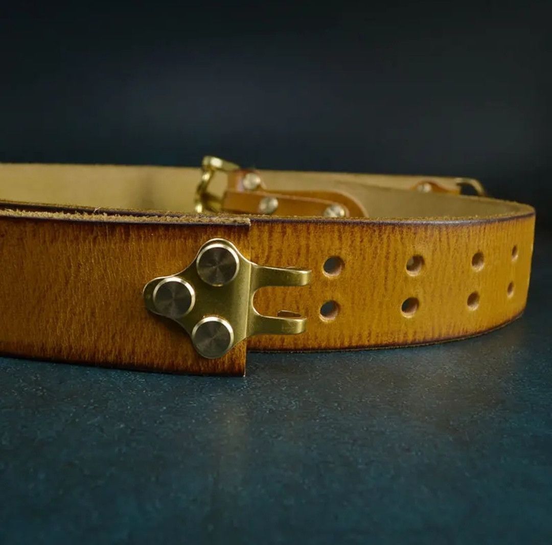 Japanese Brand × Leather Leather Copper Buckle Belt Size ONE SIZE - 6 Thumbnail