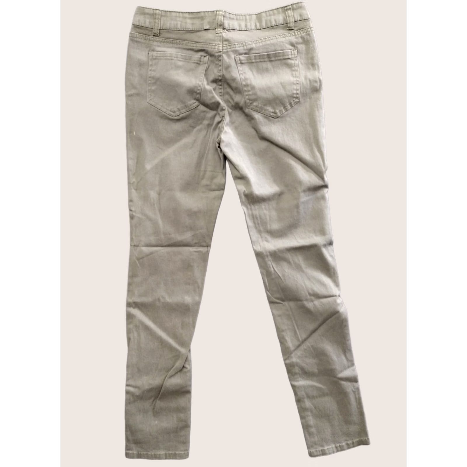 Olive Wax Jean Slim Jeans Women's Juniors 7 Olive Green Cotton Blend 5-Pocket Stretch City Size 28" / US 6 / IT 42 - 1 Thumbnail