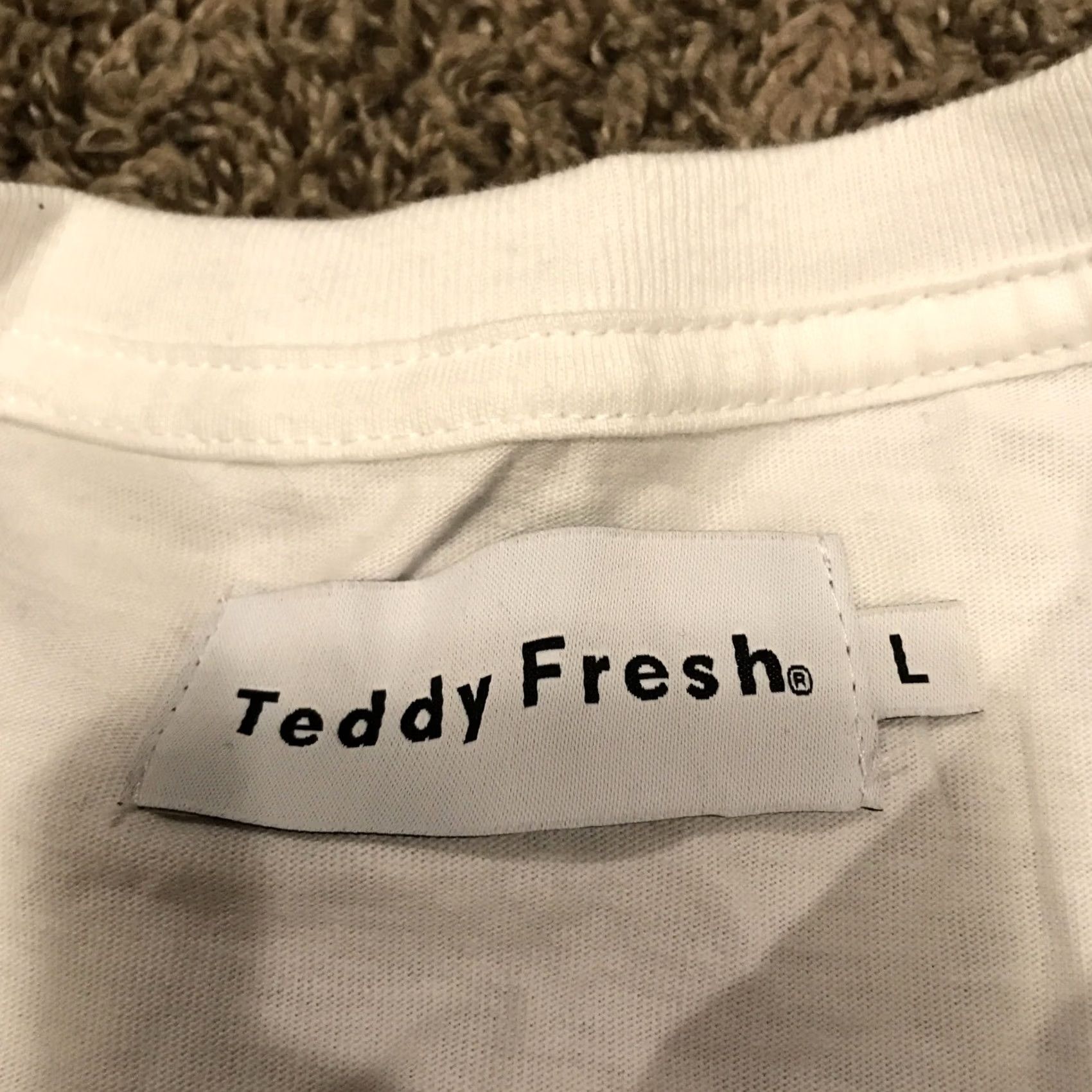 Teddy Fresh Fresh Teddy Bears T-Shirt Mens L White Cotton Knit Crew Neck Short Sleeve Multicolor Bear Animal All Seasons Size US L / EU 52-54 / 3 - 4 Thumbnail