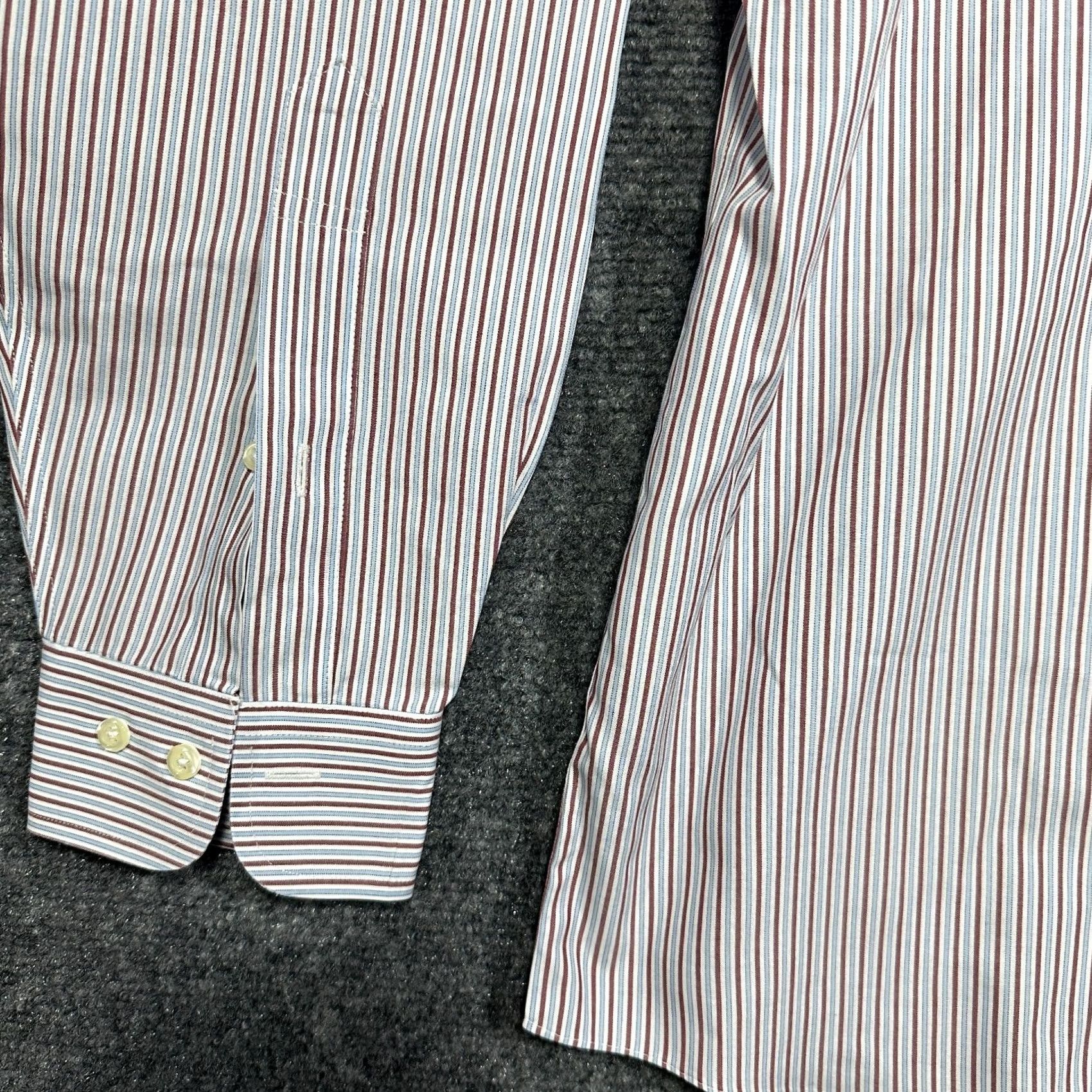 Brooks Brothers Brooks Brothers Shirt Mens 16 Non Iron Cotton Striped Blue Red Button Up Size US L / EU 52-54 / 3 - 3 Thumbnail
