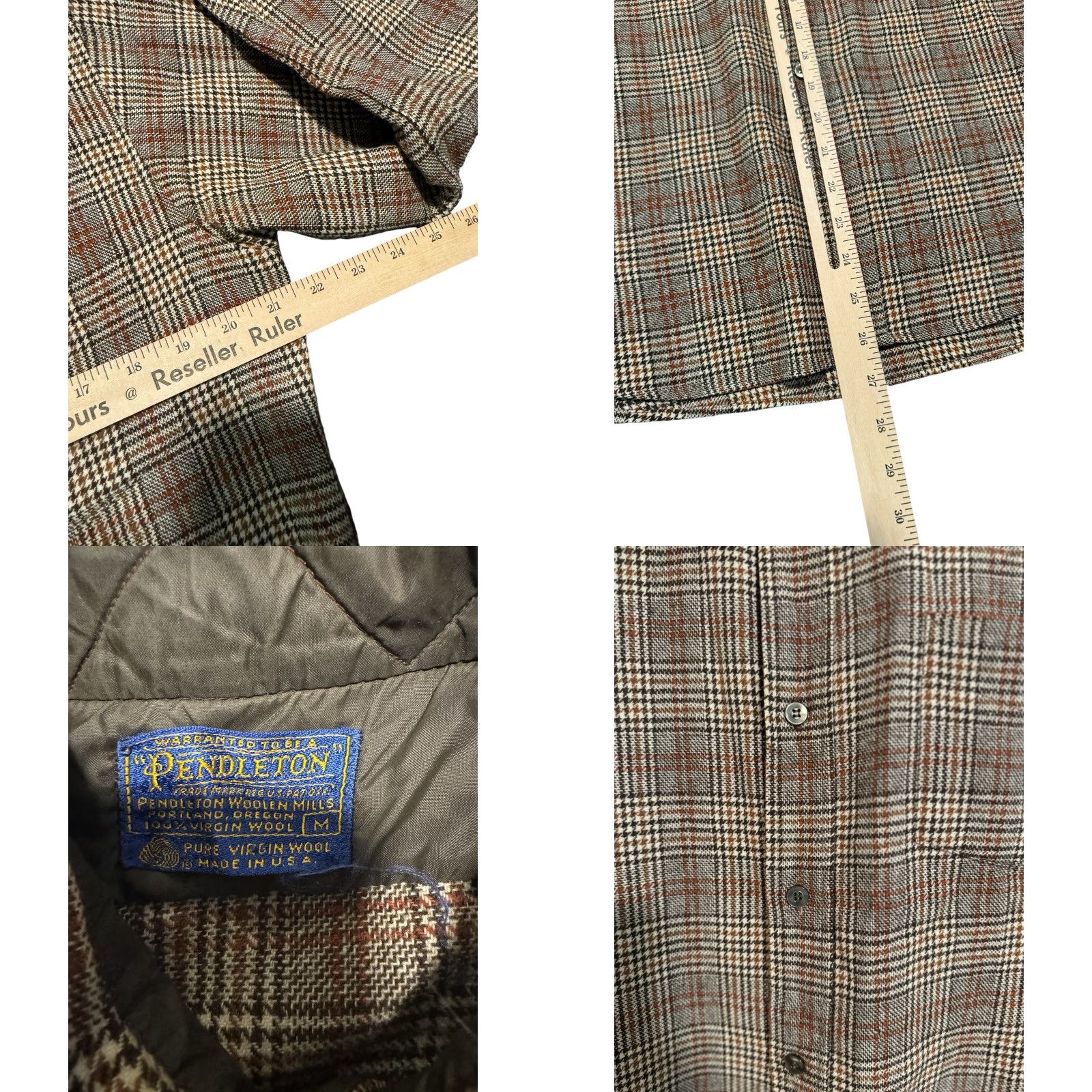 Pendleton VINTAGE Pendleton Board Shirt Men Brown Plaid Wool Flannel Made In USA Size M Size US M / EU 48-50 / 2 - 9 Thumbnail