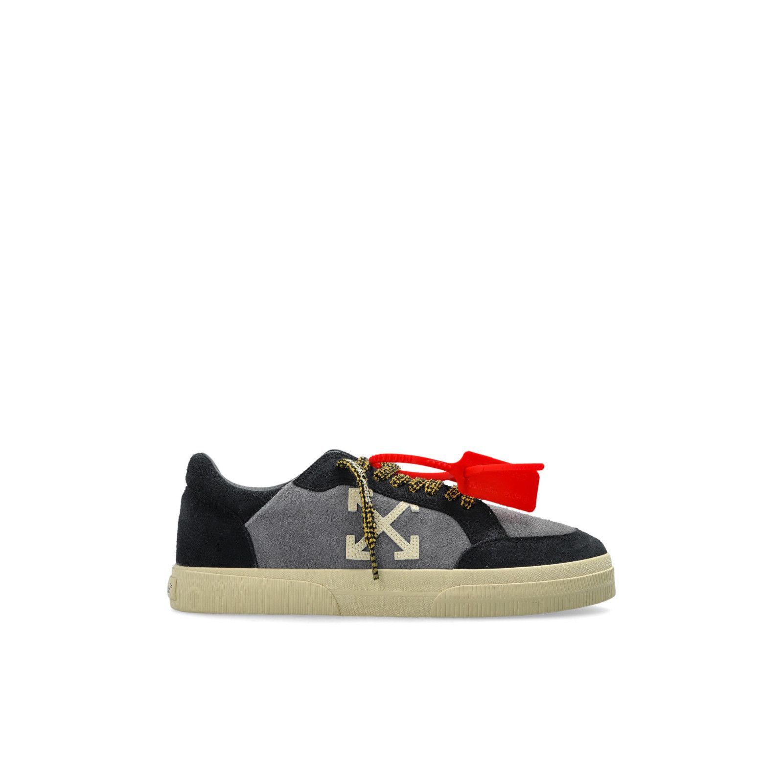 OFF-WHITE Vulc Low Navy Blue Leather Sneakers New & Authenti