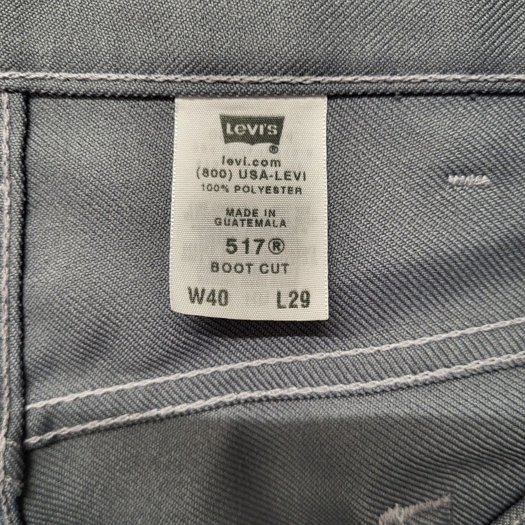 Levi's VINTAGE Levi's 517 Jeans Gray Bootcut 40x29 Regular Mens 1970s Polyester Black Tab Size US 39 - 2 Thumbnail