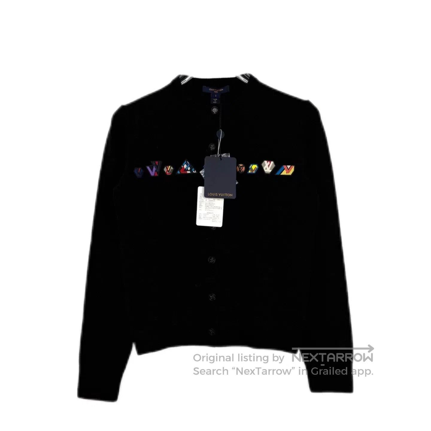 Louis Vuitton LV Black Wool Cardigan with Logo Badges. Size US S / EU 44-46 / 1 - 1 Thumbnail