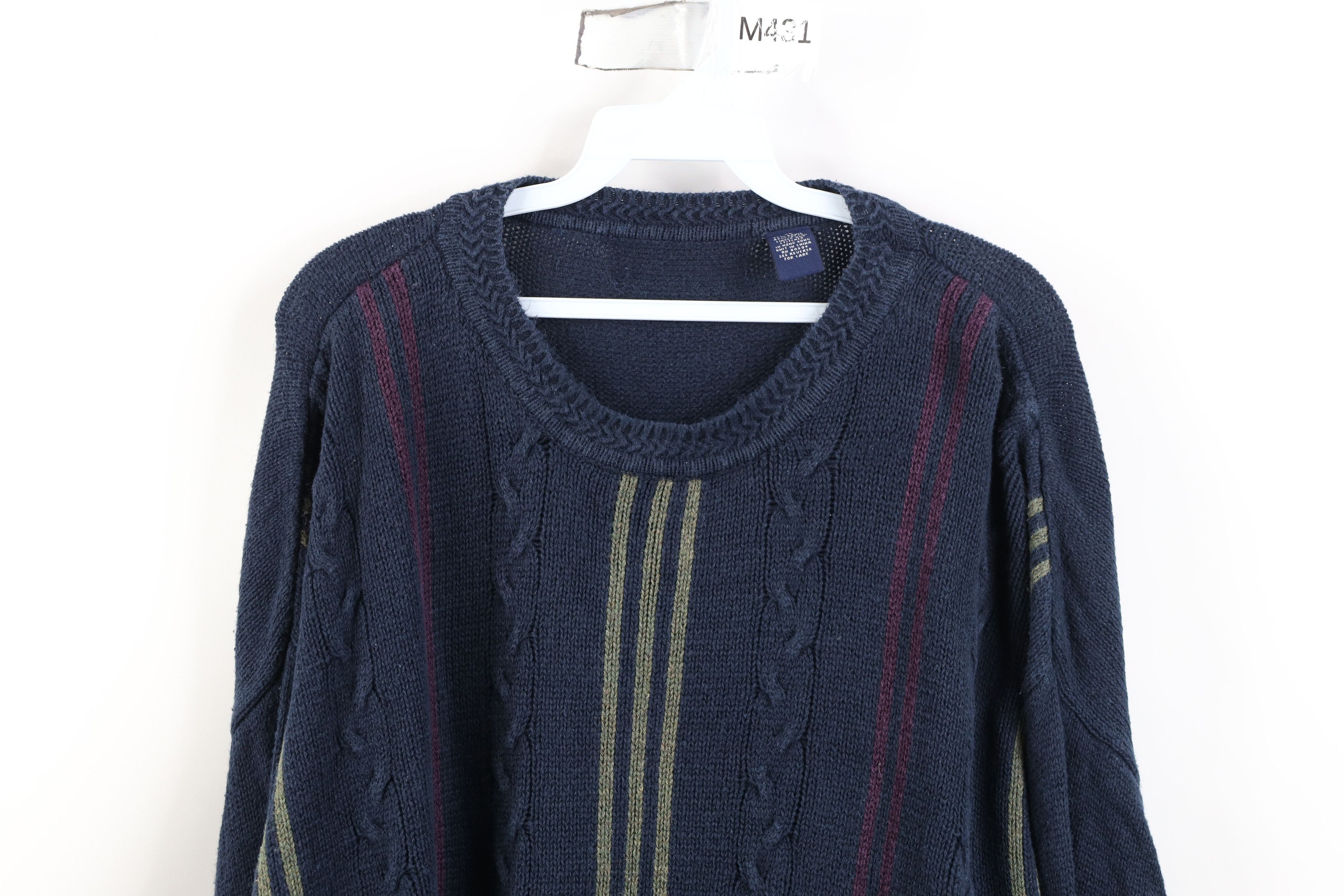 Vintage Vintage 90s Streetwear Chunky Ribbed Cable Knit Sweater Size US XL / EU 56 / 4 - 2 Thumbnail