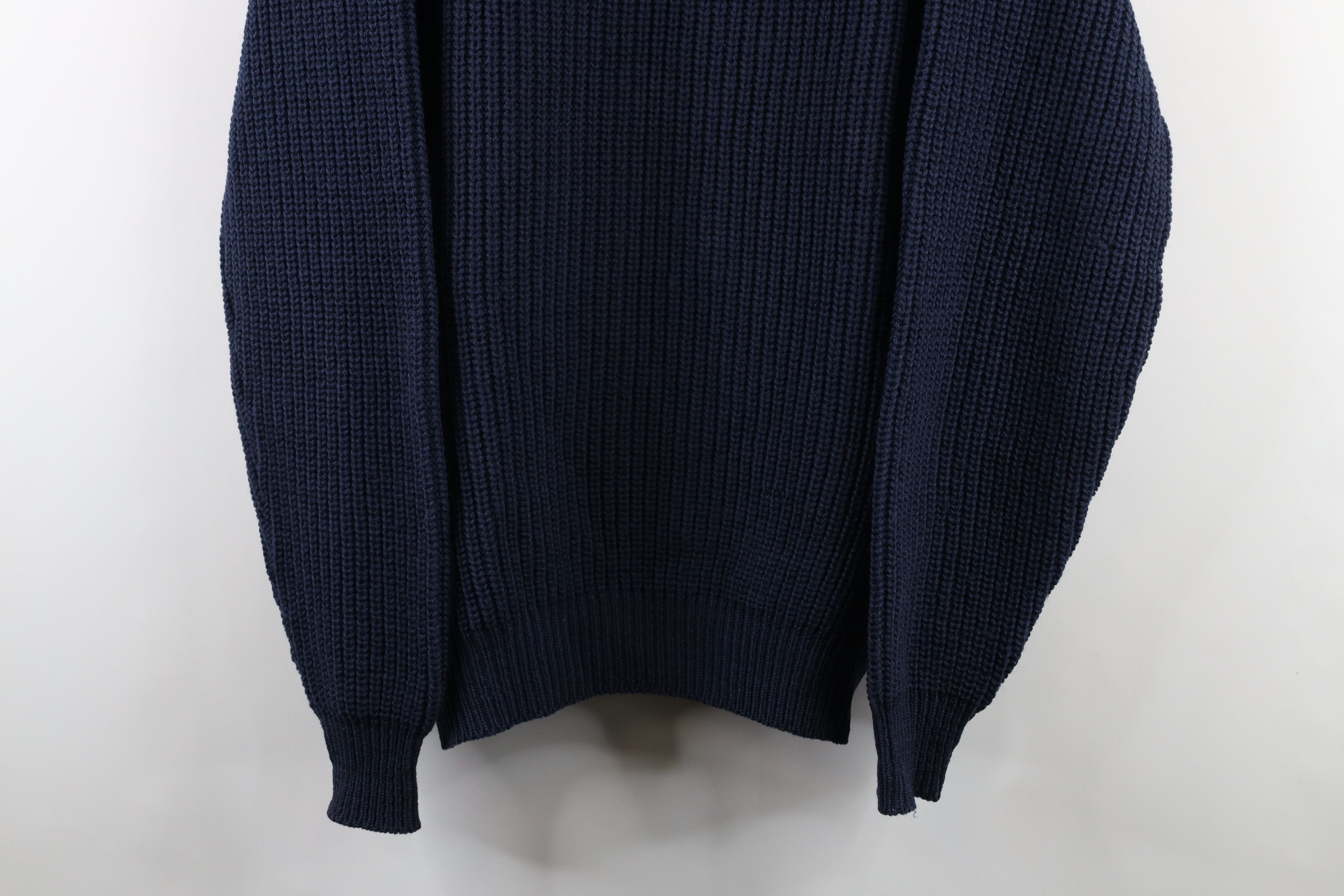 Vintage Vintage 90s Streetwear Ribbed Knit Crewneck Sweater Blue USA Size US L / EU 52-54 / 3 - 3 Thumbnail