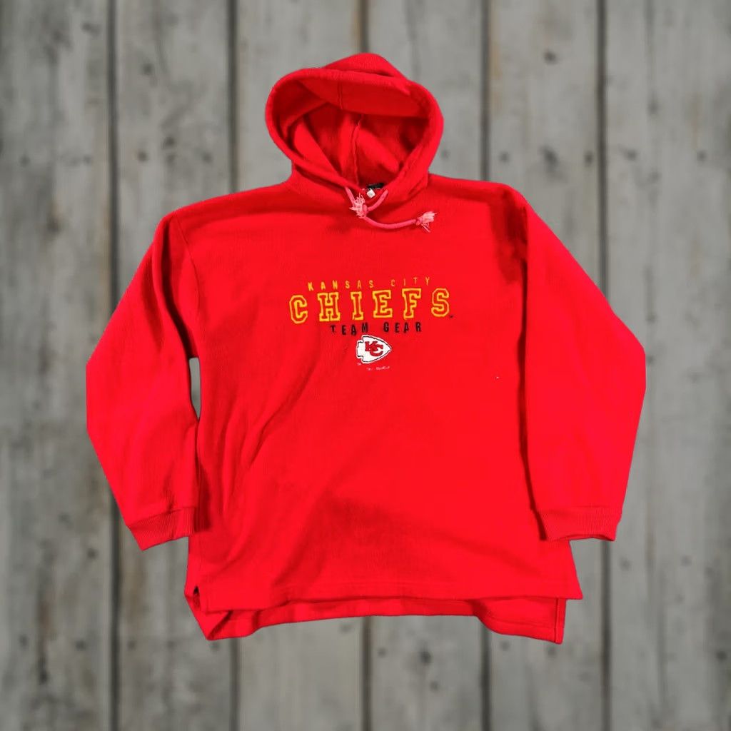 NFL VINTAGE The Edge Kansas City Chiefs Fleece Hoodie Mens Large Red NFL Pullover Size US L / EU 52-54 / 3 - 1 Thumbnail