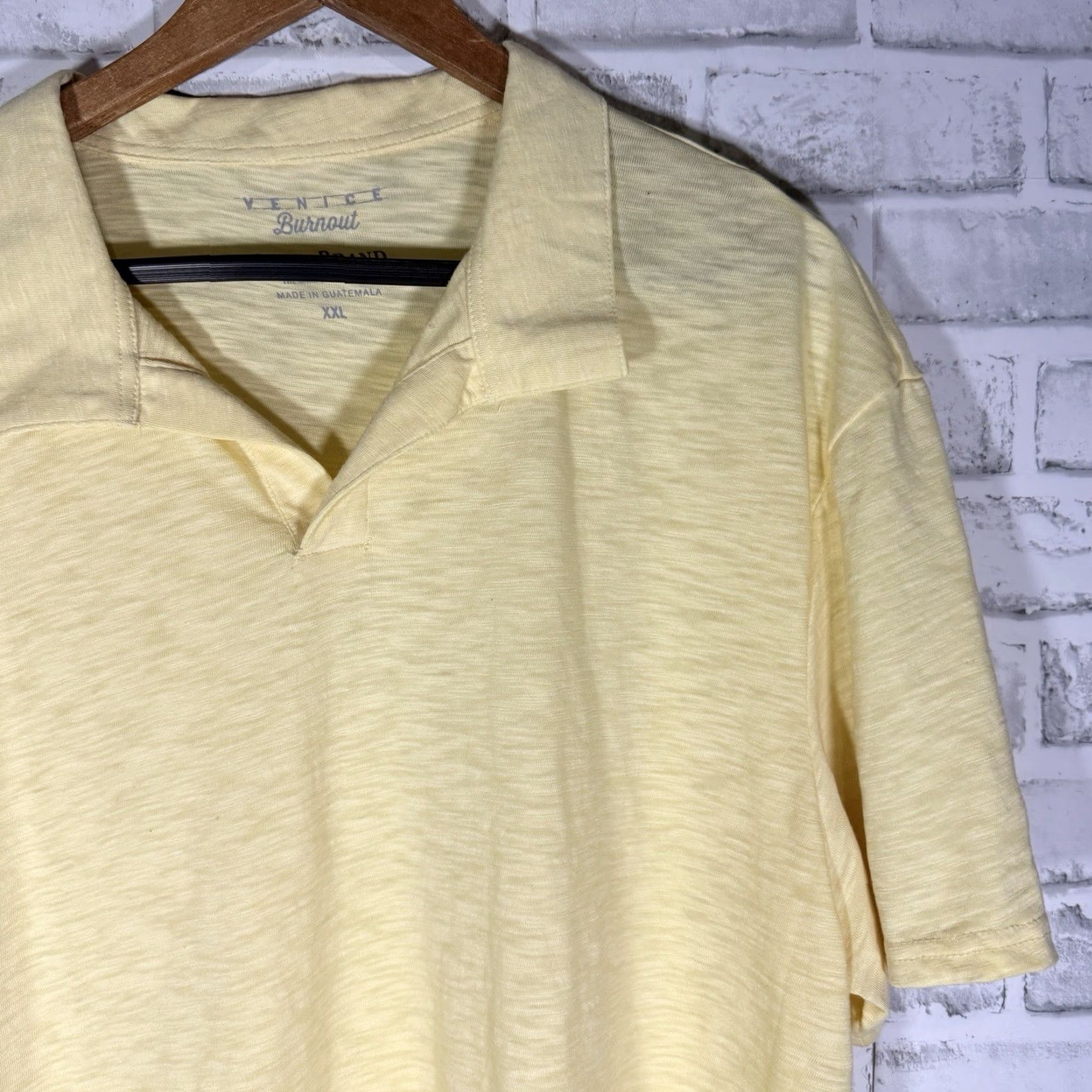 Lucky Brand LUCKY BRAND Venice Burnout Polo Shirt Men's 2XL Yellow Casual Fashion Size US XXL / EU 58 / 5 - 2 Thumbnail