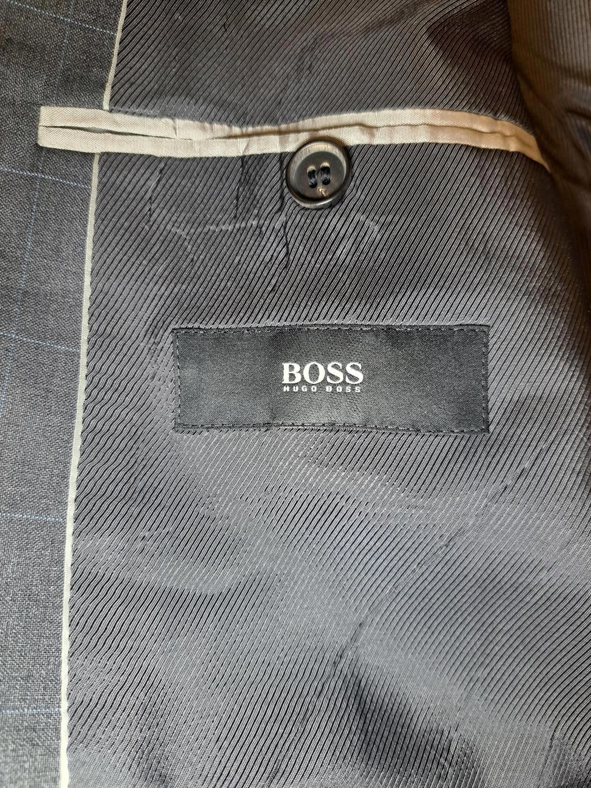 Other Hugo Boss Sport Coat 40R Brown Gray Windowpane Virgin Wool Size 40R - 2 Thumbnail
