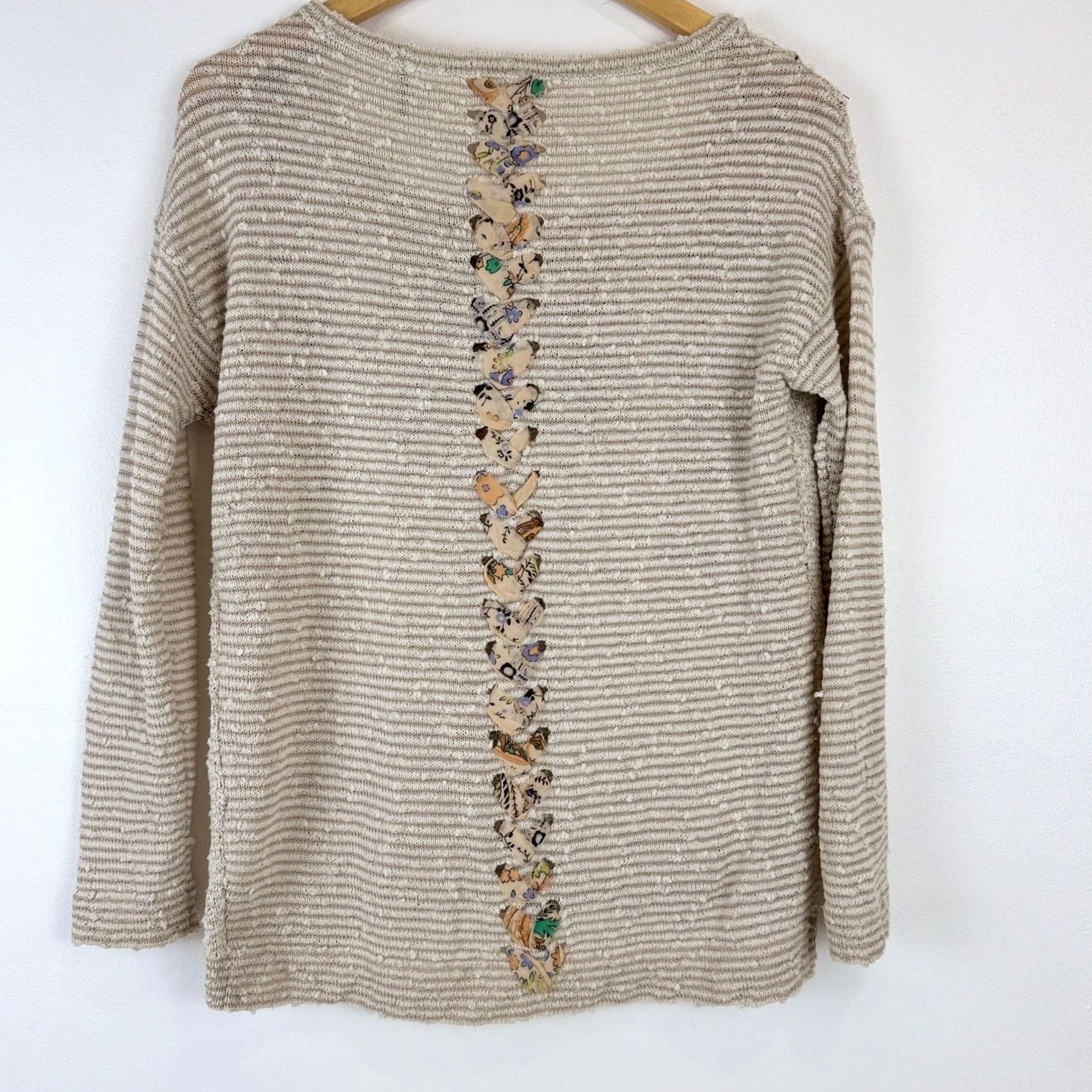 Anthropologie Anthropologie Akemi Kin Pullover Sweater XS Beige Embellishment Size XS / US 0-2 / IT 36-38 - 2 Thumbnail