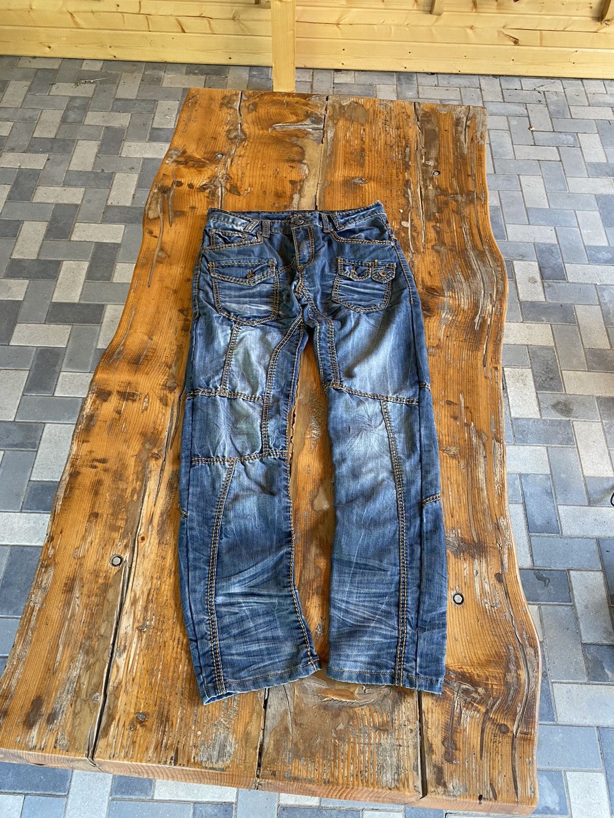If Six Was Nine DISTRESSED JEANS Denim multi pocket y2k lgb style Size US 32 / EU 48 - 14 Thumbnail