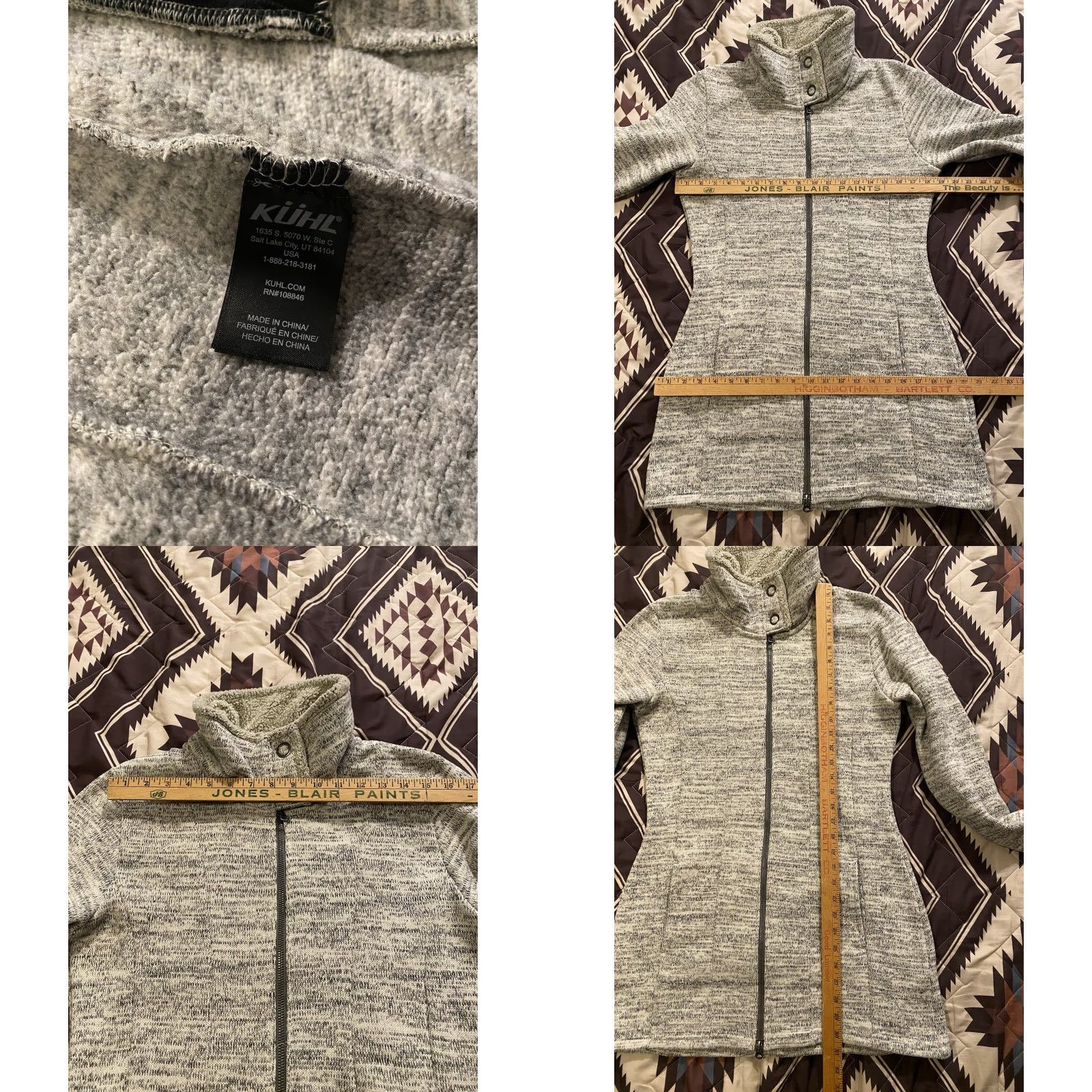 Kuhl Alaska Long Jacket Women’s M Heather Gray Full Zip Long Sleeve Regular Fit Winter Travel Casual Workwear