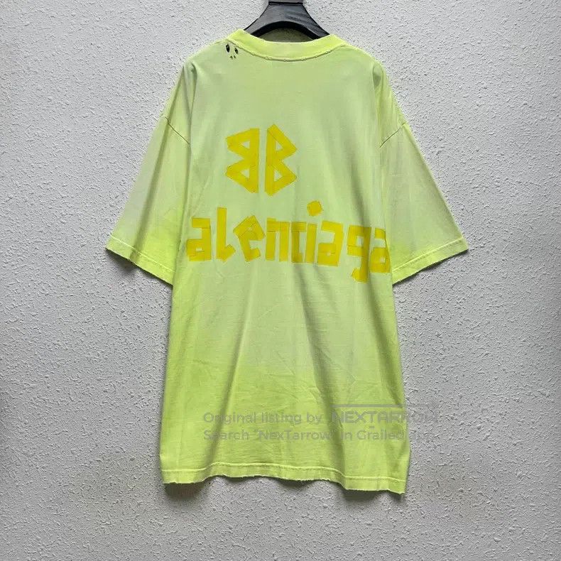 Balenciaga Balenciaga Neon Tape Logo Short Sleeve Size US M / EU 48-50 / 2 - 2 Thumbnail