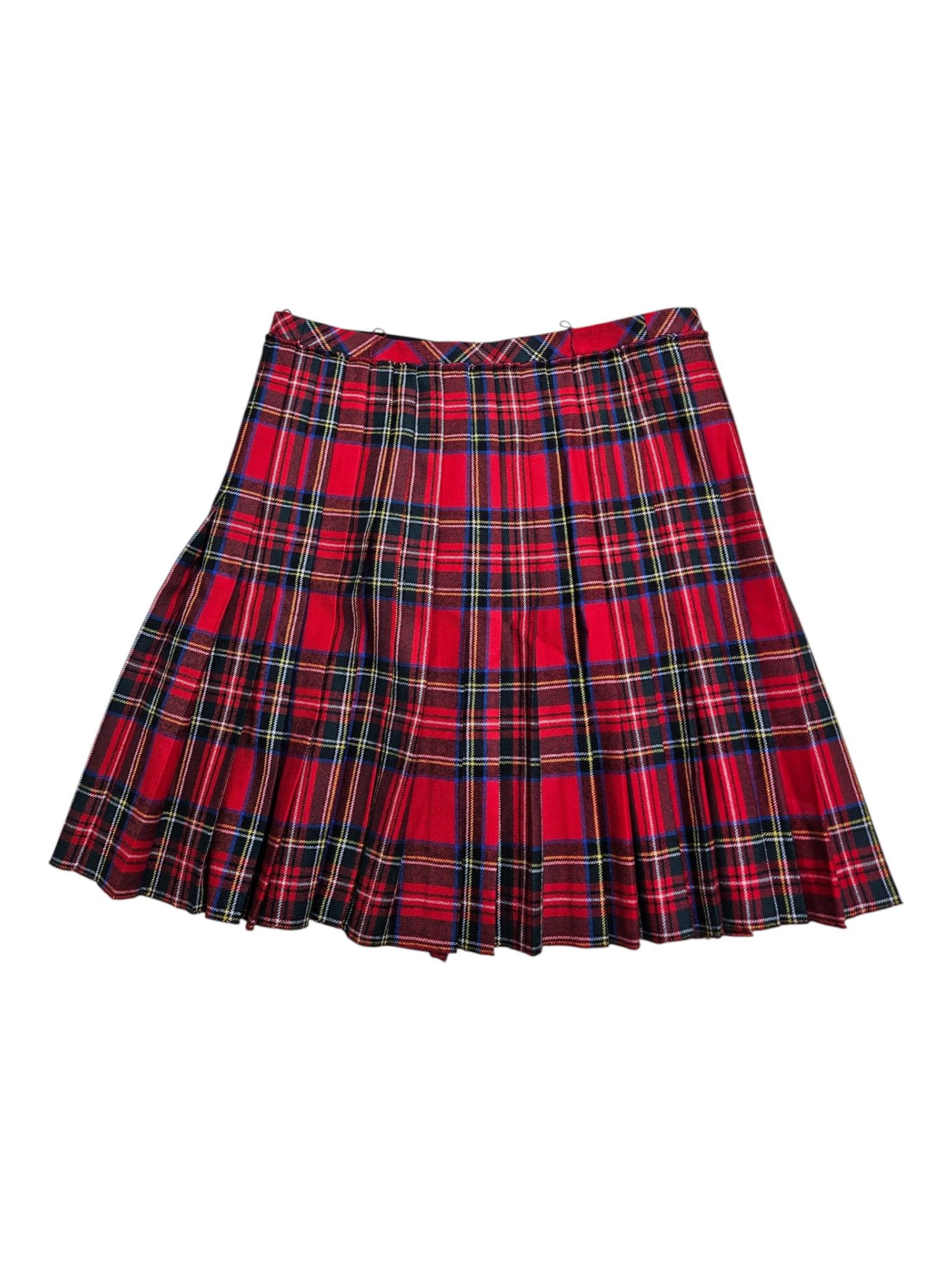 Dolce & Gabbana Red Plaided A-Line Pleated Skirt Size S / US 4 / IT 40 - 2 Thumbnail