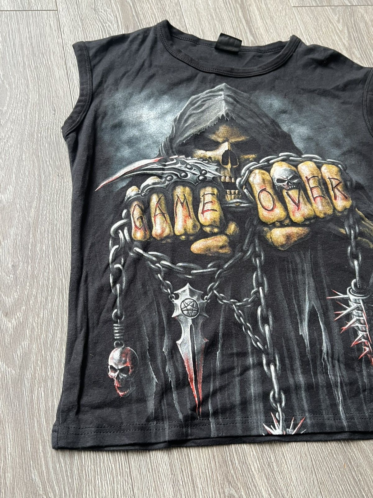Vintage Y2K Vintage Spiral Rock Metal Gothic Skull Tee Tank Top Size US M / EU 48-50 / 2 - 4 Thumbnail