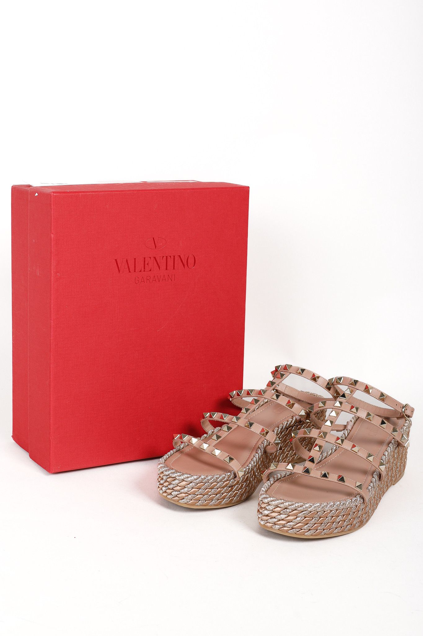 Valentino Valentino Garavani Rockstud Double Espadrille Wedge Sandals Size US 10.5 / IT 40.5 - 11 Thumbnail