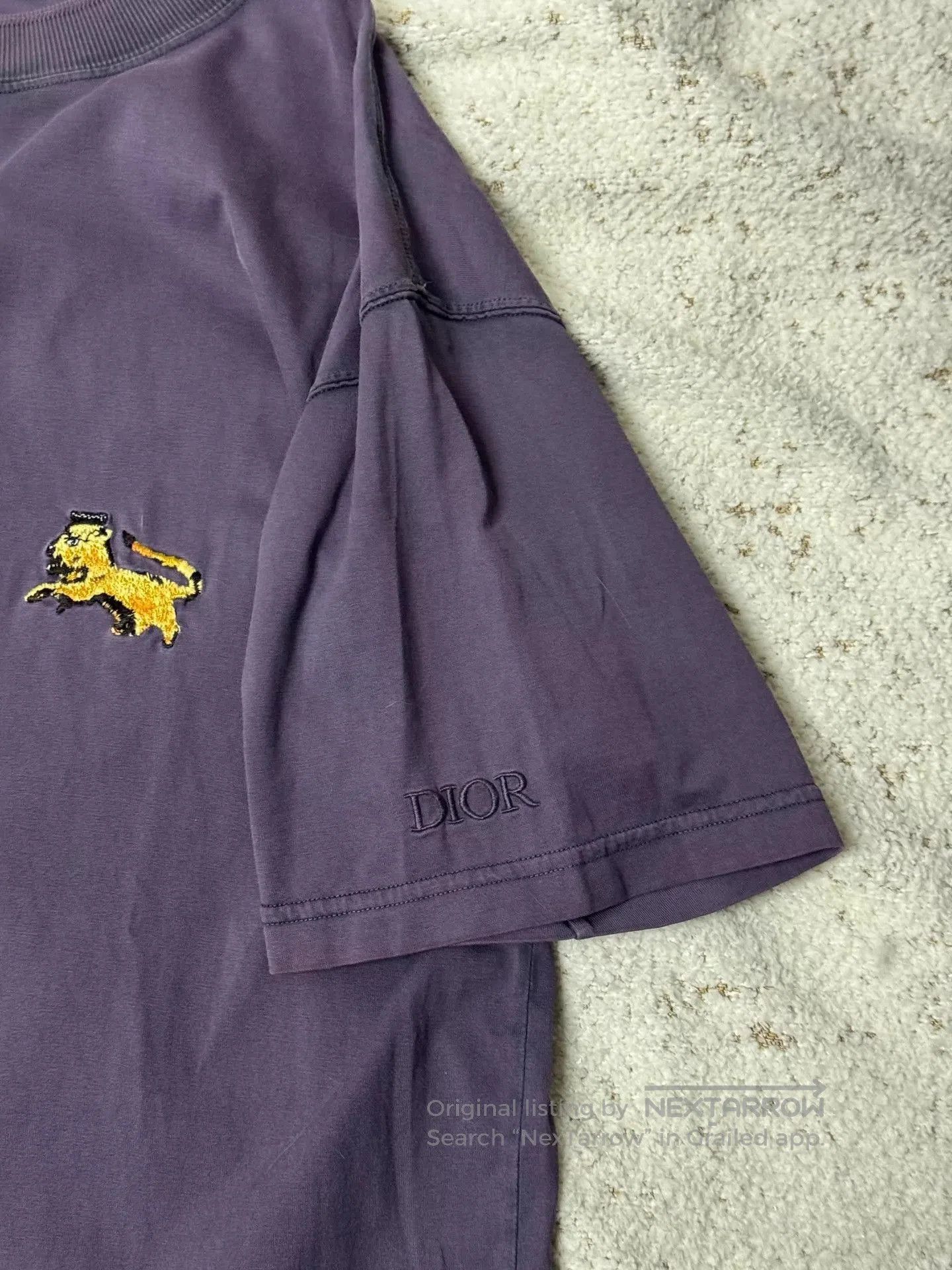 Dior Purple Short Sleeve T-Shirt with Embroidered Design. Size US XL / EU 56 / 4 - 3 Thumbnail