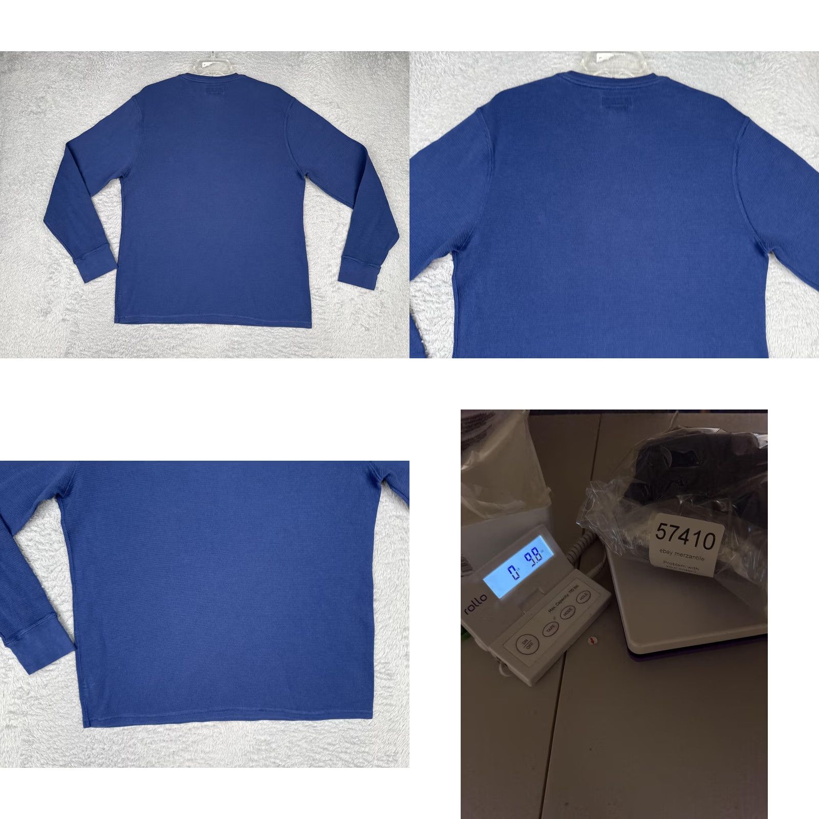 Polo Ralph Lauren Polo Ralph Lauren Shirt Mens L Blue Long Sleeve Thermal Crew Logo Knit Shirt Size US L / EU 52-54 / 3 - 9 Thumbnail