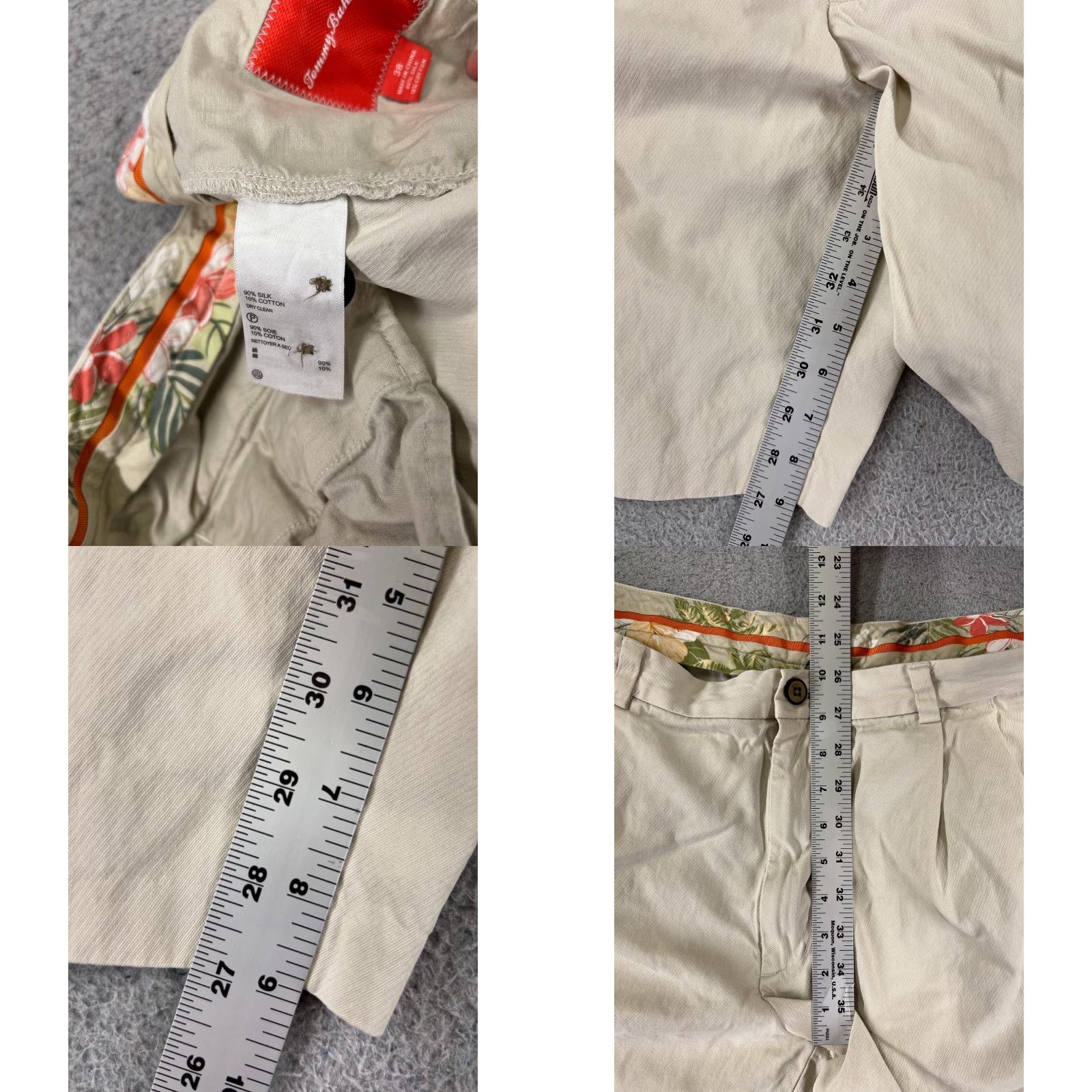 Tommy Bahama Tommy Bahama Shorts Men Bermuda 38 Beige Pleated Silk Blend Golf 38x9 Cargo Pockets Vintage No Size US 38 / EU 54 - 8 Thumbnail