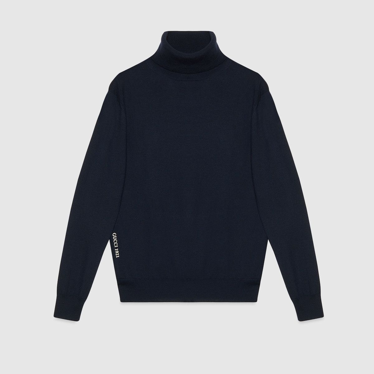 Gucci o1s1wg111025 Wool Sweater With Gucci Embroidery in Dark Blue Size US XXL / EU 58 / 5 - 1 Thumbnail