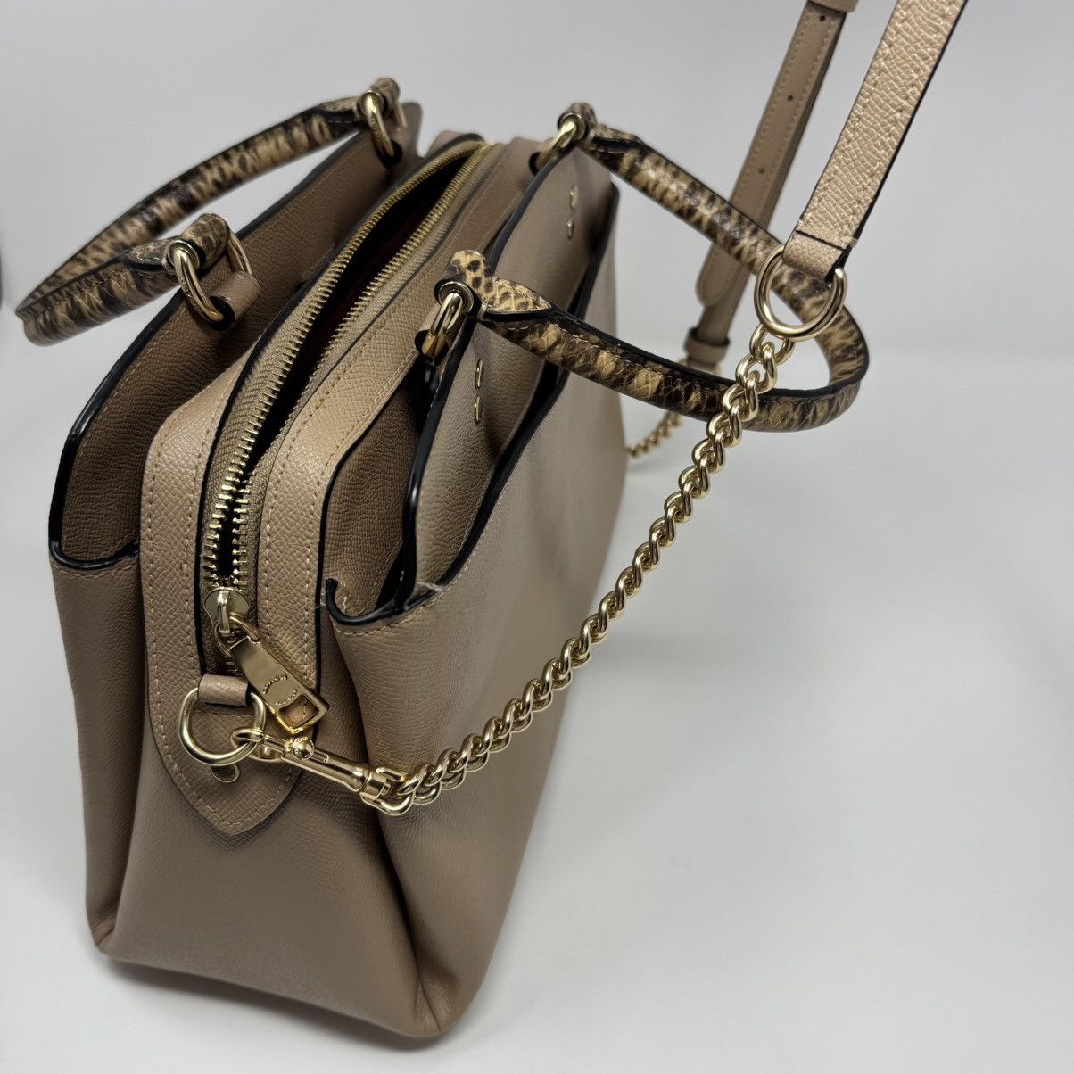 Coach Coach Lillie Carryall Daisy Applique Bag Snake Leather Size ONE SIZE - 12 Thumbnail