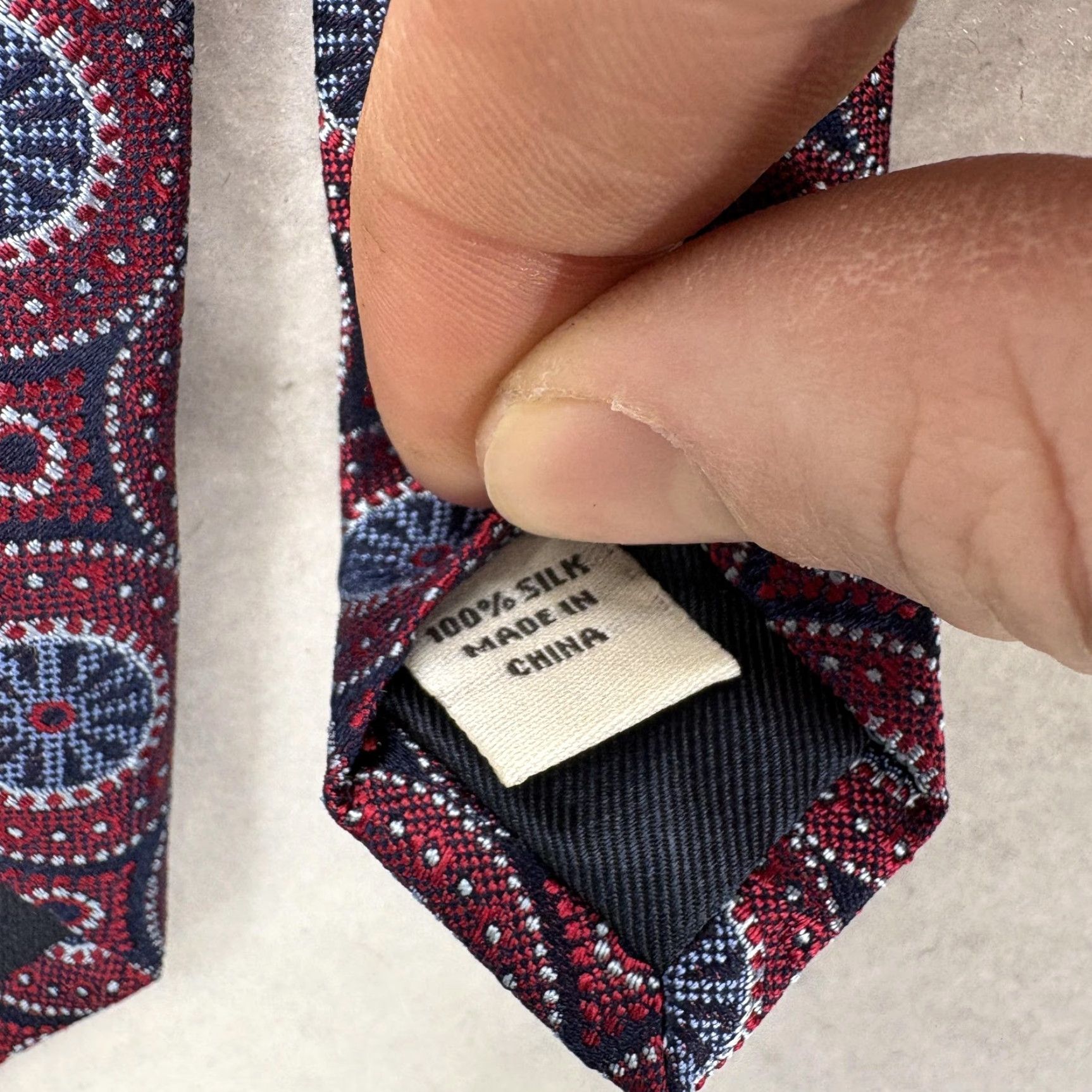 Joseph Abboud Joseph Abboud Tie Mens Red 100% Silk Geometric Designer Business Formal Neckwear Size ONE SIZE - 2 Thumbnail