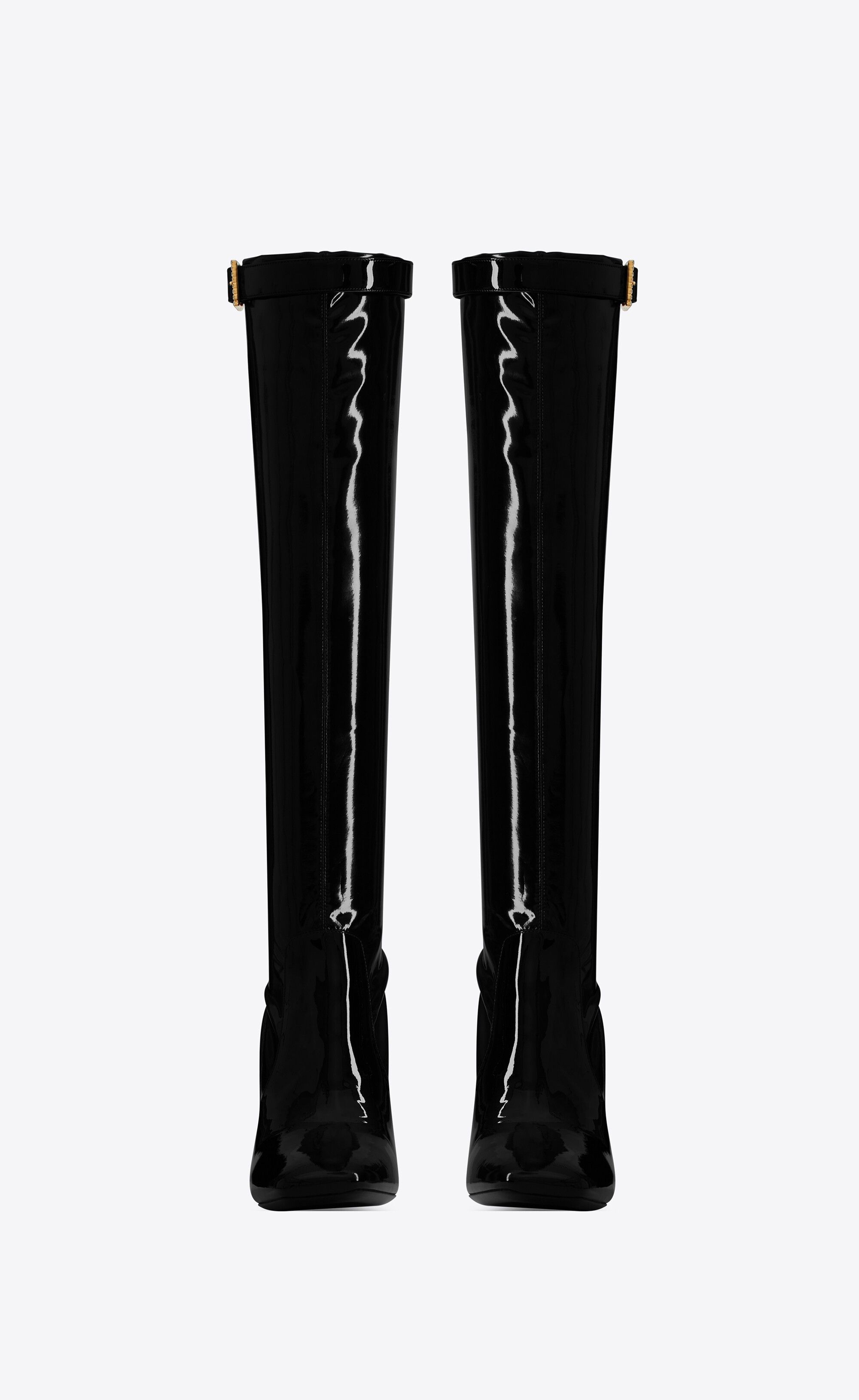 Saint Laurent Paris o1b1hav111224 Elle Boots in Vinyl in Black Size US 10 / IT 40 - 2 Thumbnail