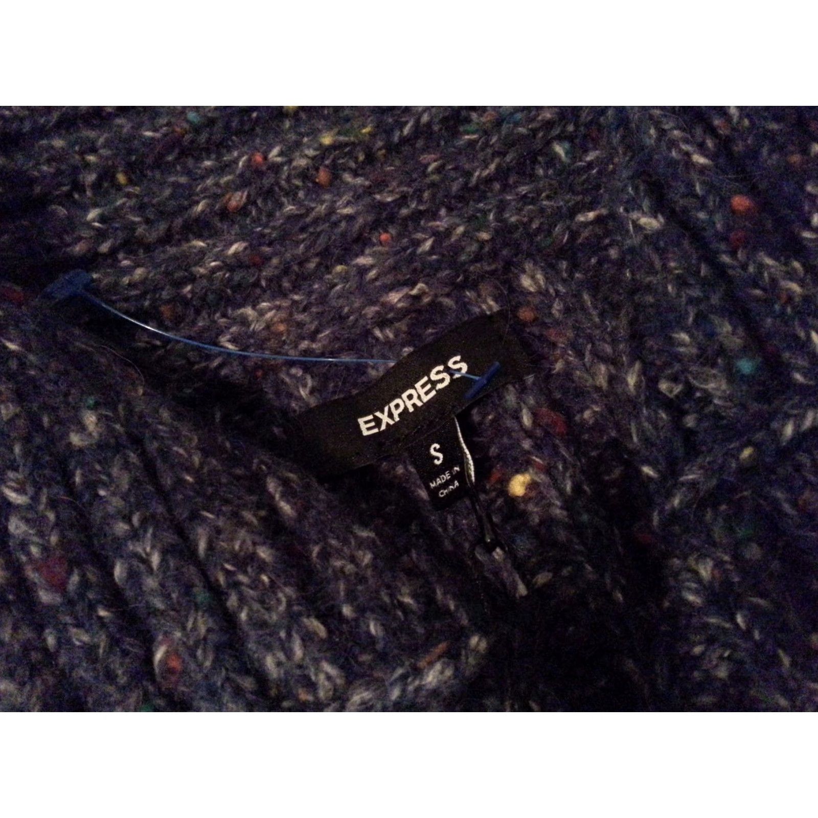 Express Womens Express Jacket Sweater S Small Blue Cotton Wool Jacket Sweater Womens S Blue Cotton Wool Express Size S / US 4 / IT 40 - 7 Thumbnail