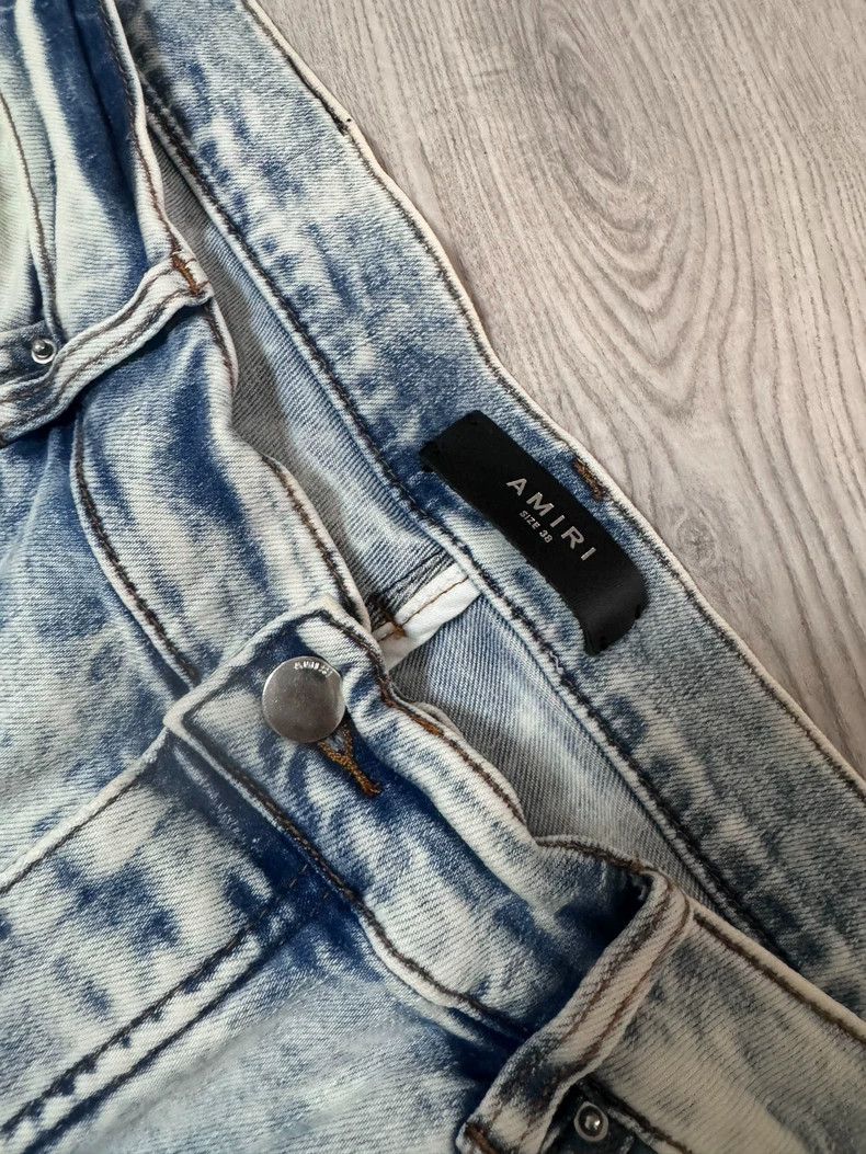 Amiri Amiri Light blue splatter straight leg distressed denim je Size US 38 / EU 54 - 2 Thumbnail