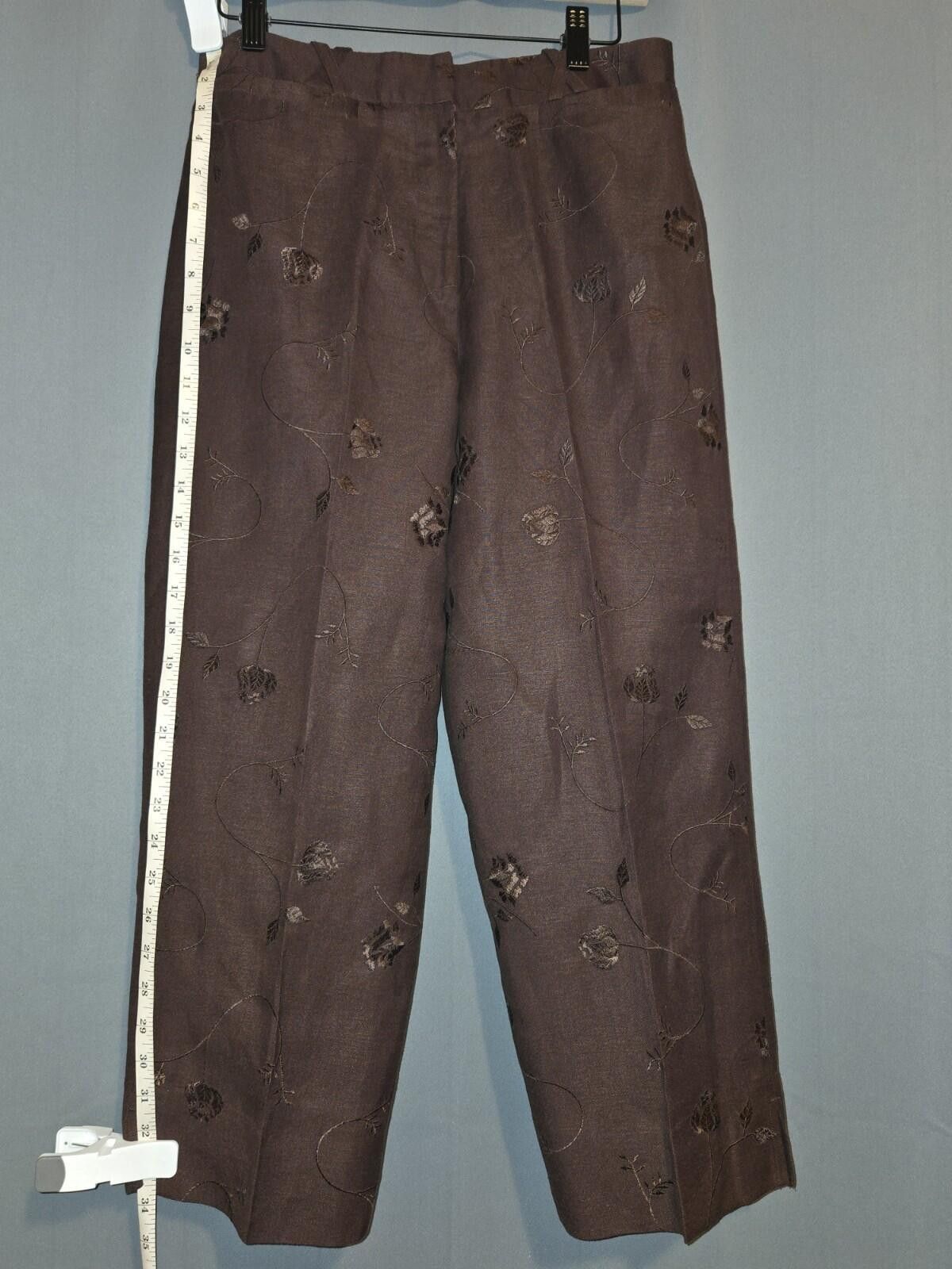 Other Briggs New York Women’s Cropped Pants Brown Capri Pants 8 Size 30" / US 8 / IT 44 - 4 Thumbnail