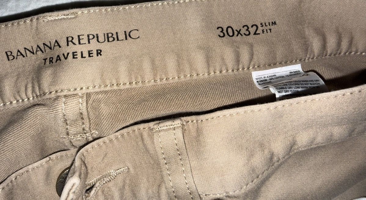 Banana Republic Banana Republic Chino Slim Fit Traveler Pant Khaki Tan 30x32 Size US 30 / EU 46 - 3 Thumbnail