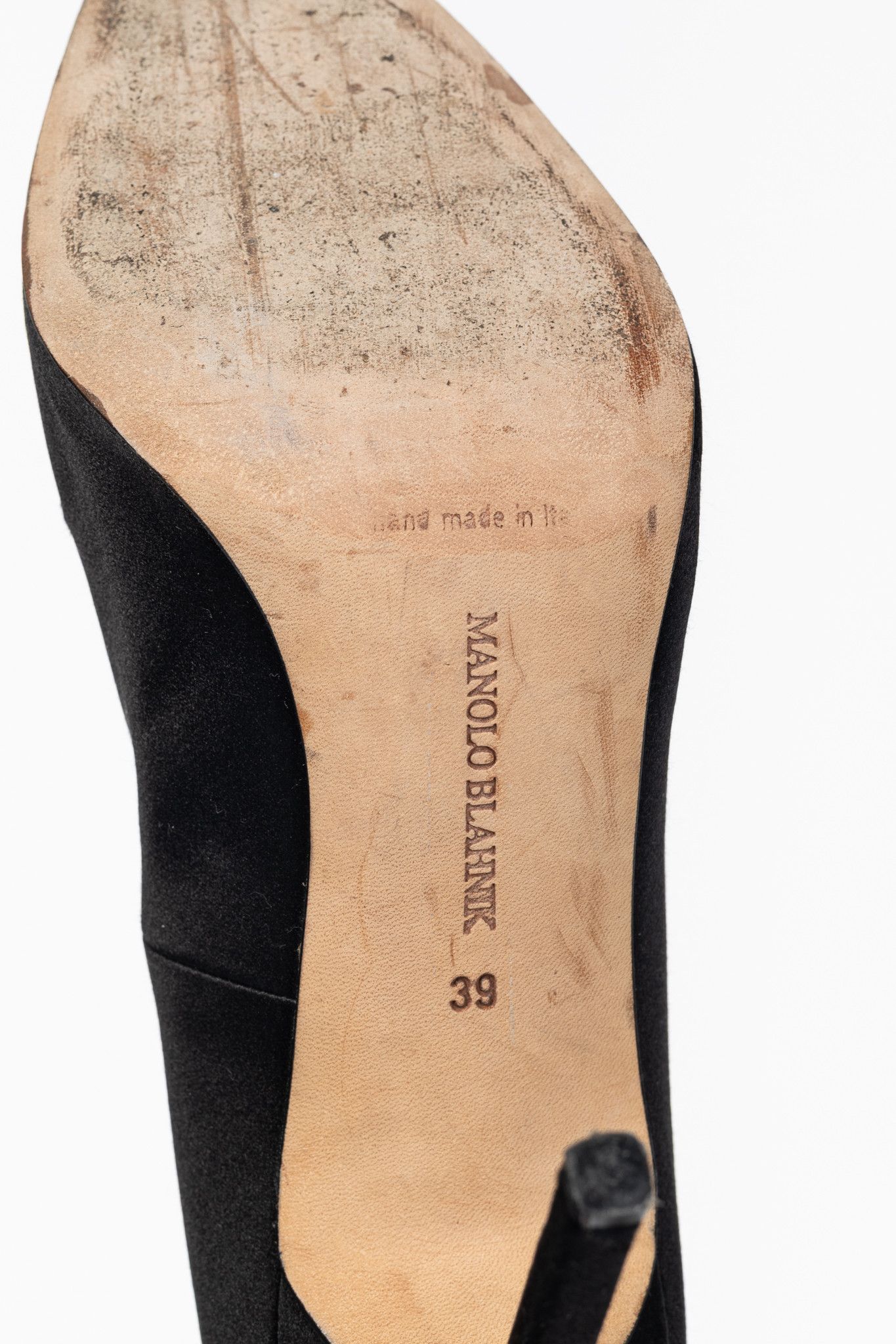 Manolo Blahnik Manolo Blahnik BB Black Satin Pointed-Toe Heels Size US 8.5 / IT 38.5 - 5 Thumbnail