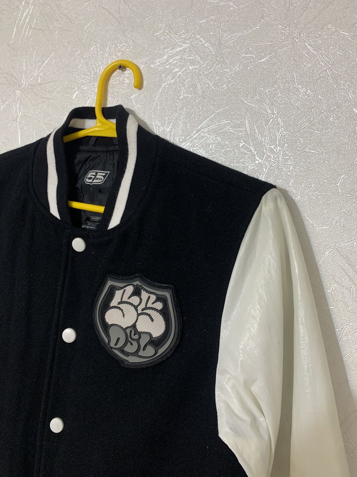 55DSL × Diesel × Vintage 55DSL Vintage Diesel Black Wool Bomber Jacket Nylon Sleeves Size US M / EU 48-50 / 2 - 5 Thumbnail