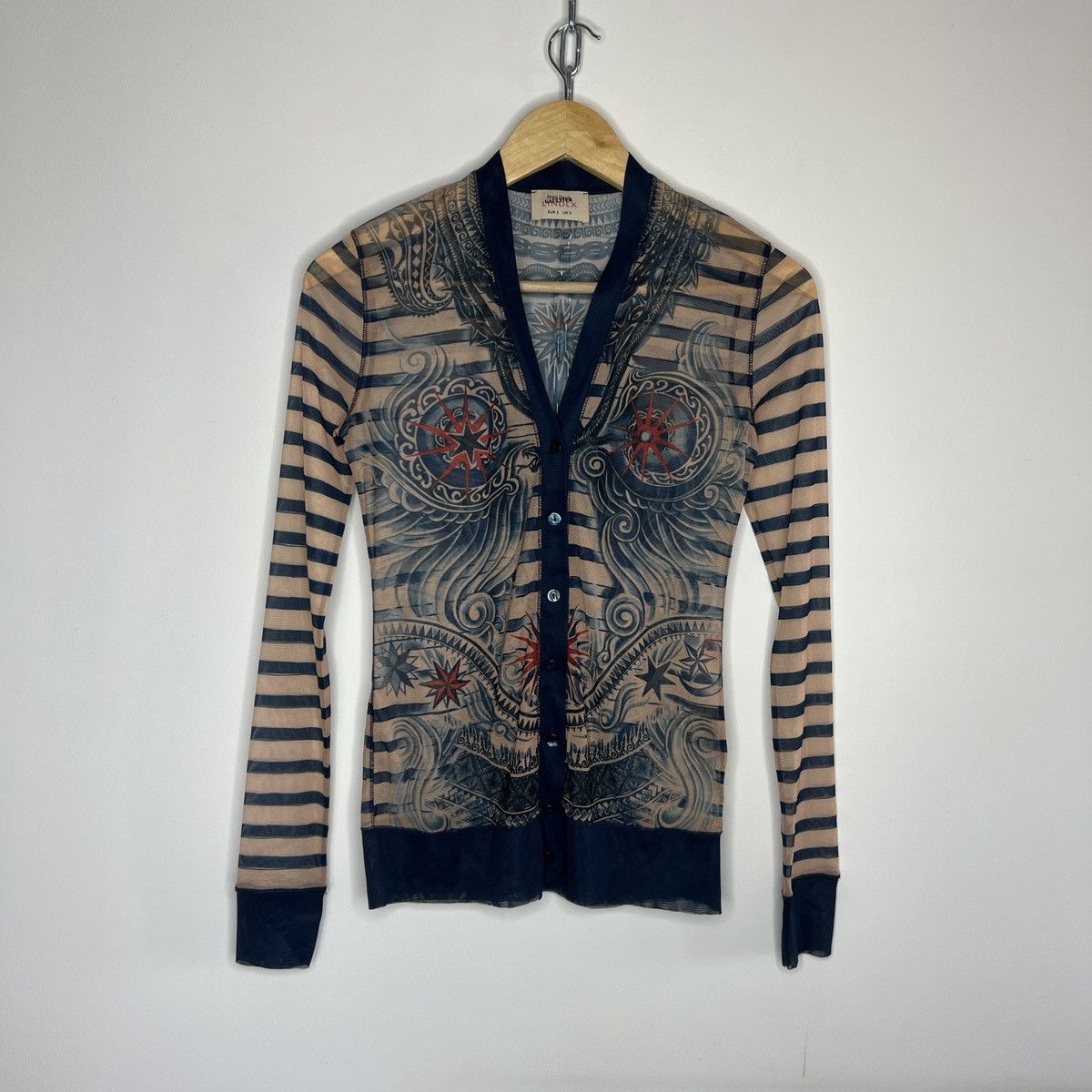Jean Paul Gaultier Jean Paul Gaultier JPG Mesh Top Cardigan Tattoo Multicolor Size S / US 4 / IT 40 - 1 Thumbnail