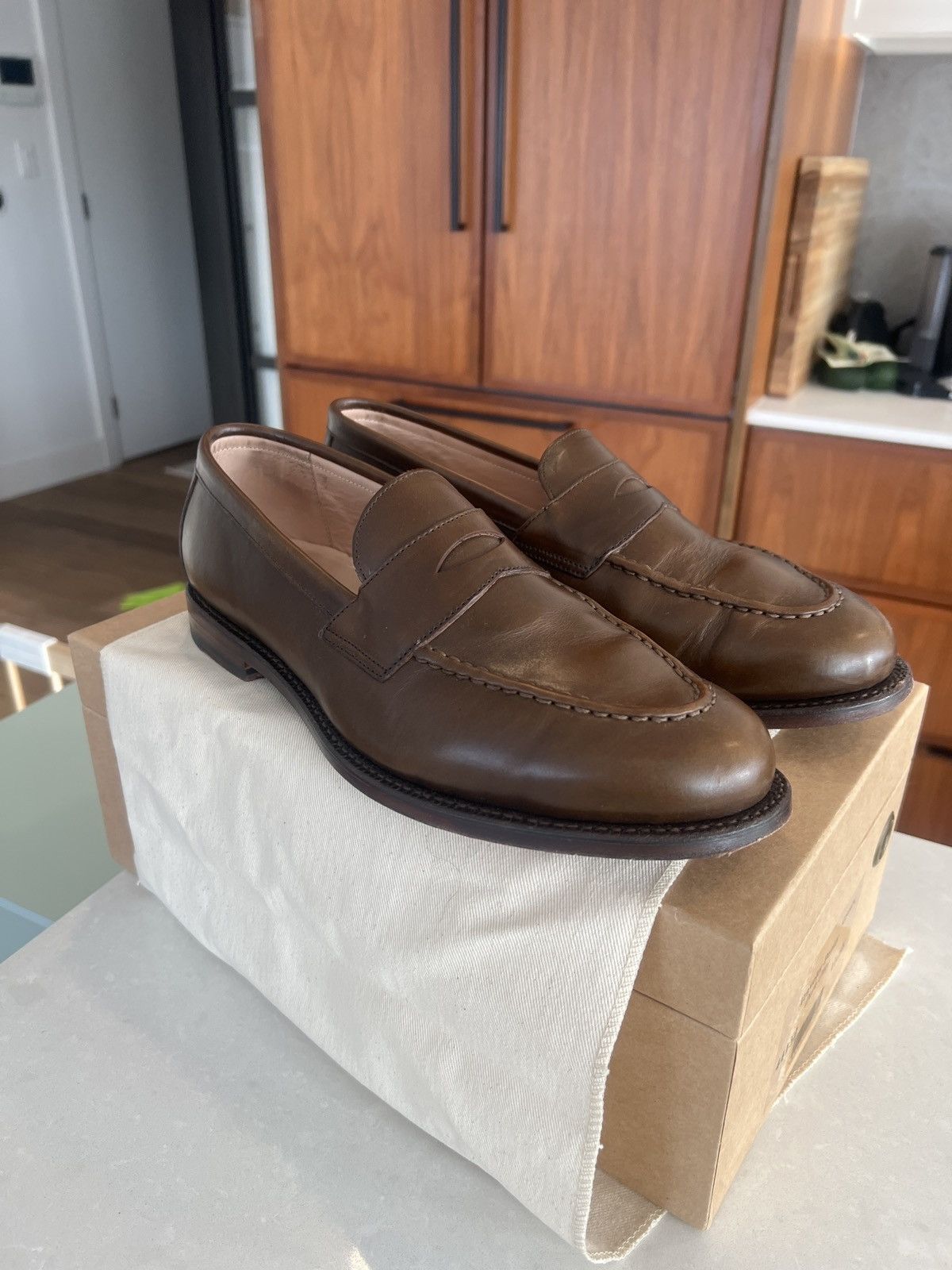 Grant Stone Grant Stone Traveler Penny Dark Olive Chromexcel 11.5E Size US 11.5 / EU 44-45 - 2 Thumbnail