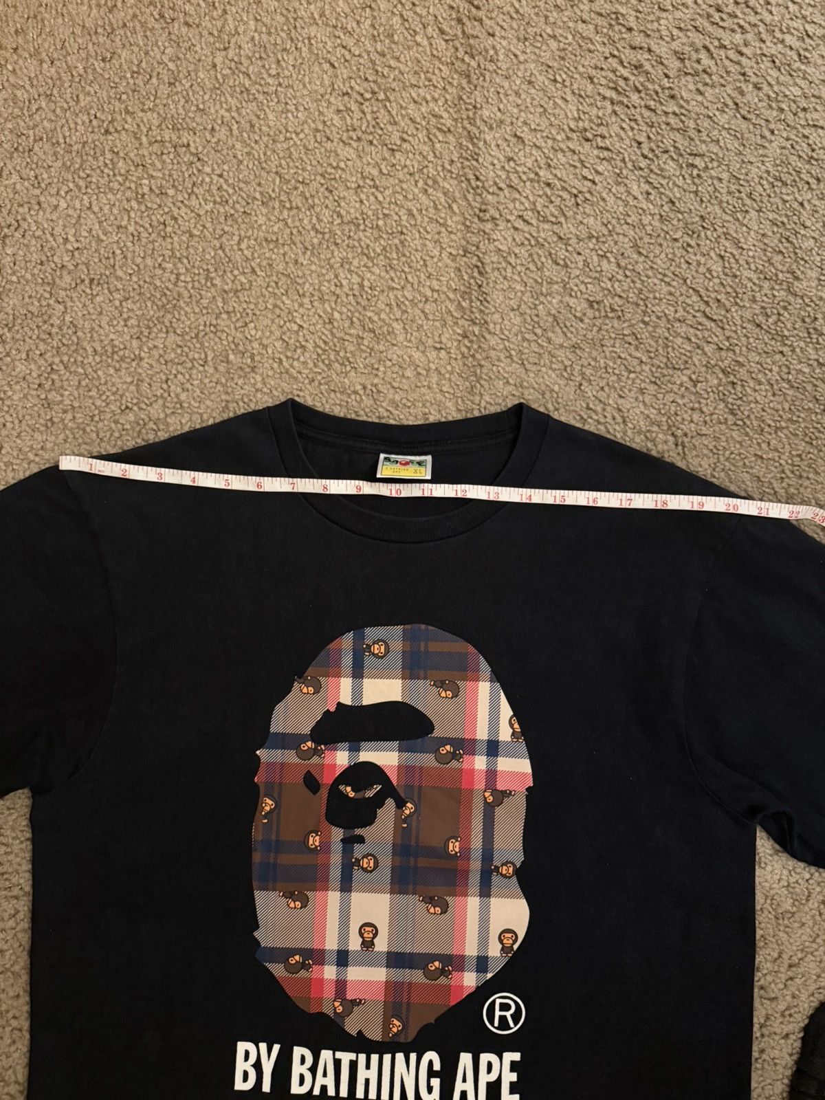 Bape BAPE A Bathing Ape Check by Bathing Tee (L) Size US XL / EU 56 / 4 - 11 Thumbnail