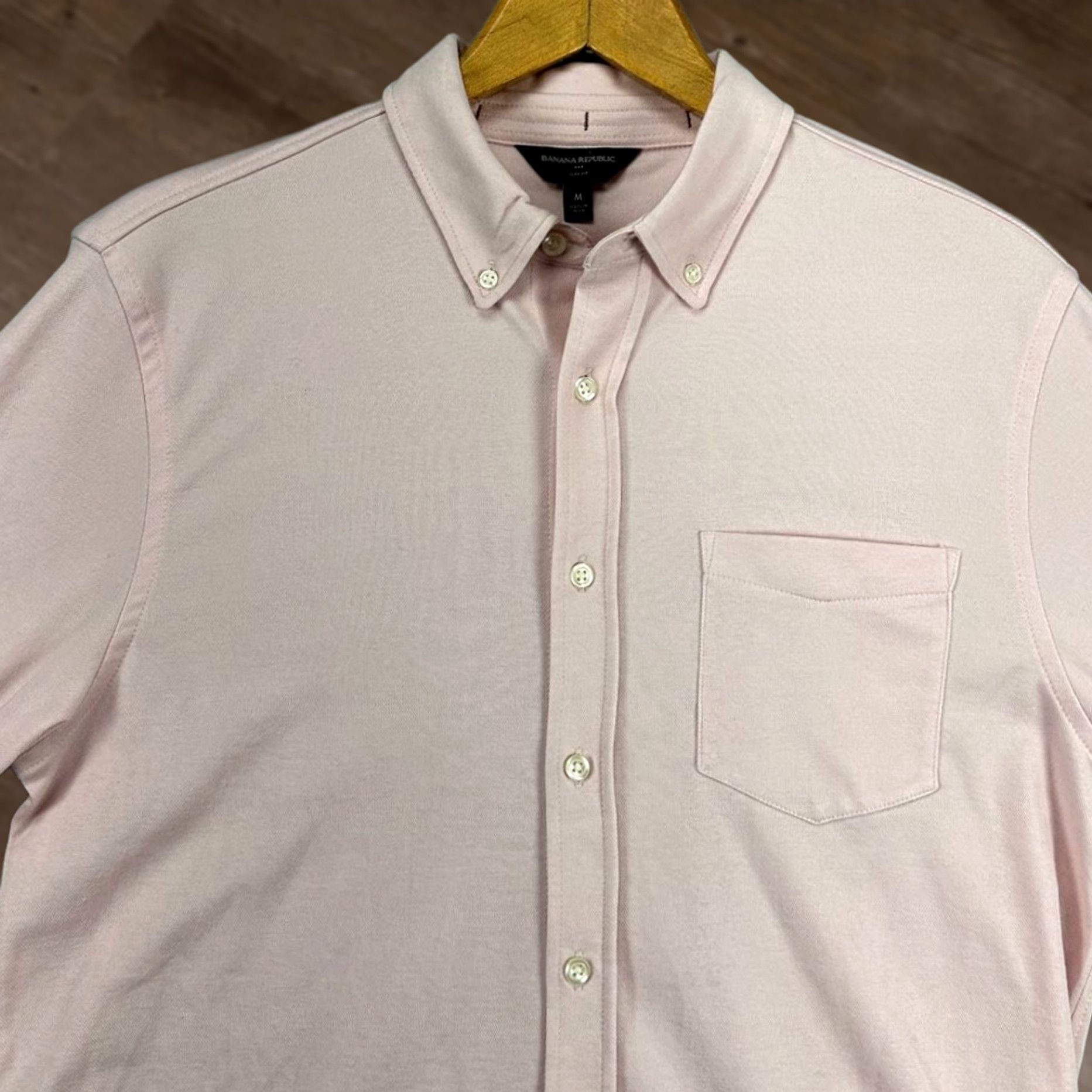 Banana Republic Banana Republic Button-Down Shirt Adult Medium Pink Slim Fit Pocket Mens NEW Size US M / EU 48-50 / 2 - 1 Thumbnail