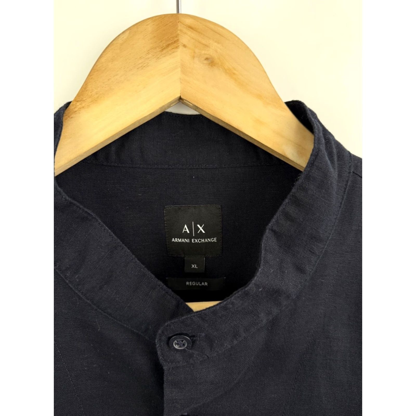 Armani Exchange Armani Exchange Shirt XL Blue Linen Classic Y2K Vintage Casual Mens 90s Style Button-Up Long Sleeve Size US XL / EU 56 / 4 - 7 Thumbnail