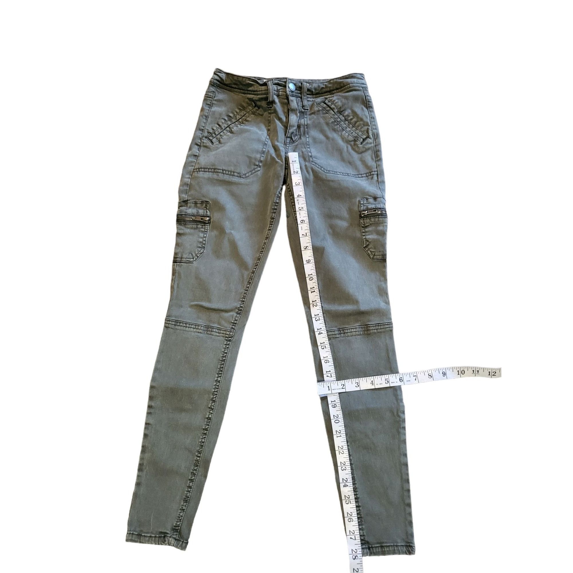 Mossimo Mossimo Jeggings Women Sz 00/24 Army Green Mid Rise Super St Size 24" / US 00 / IT 34 - 4 Thumbnail
