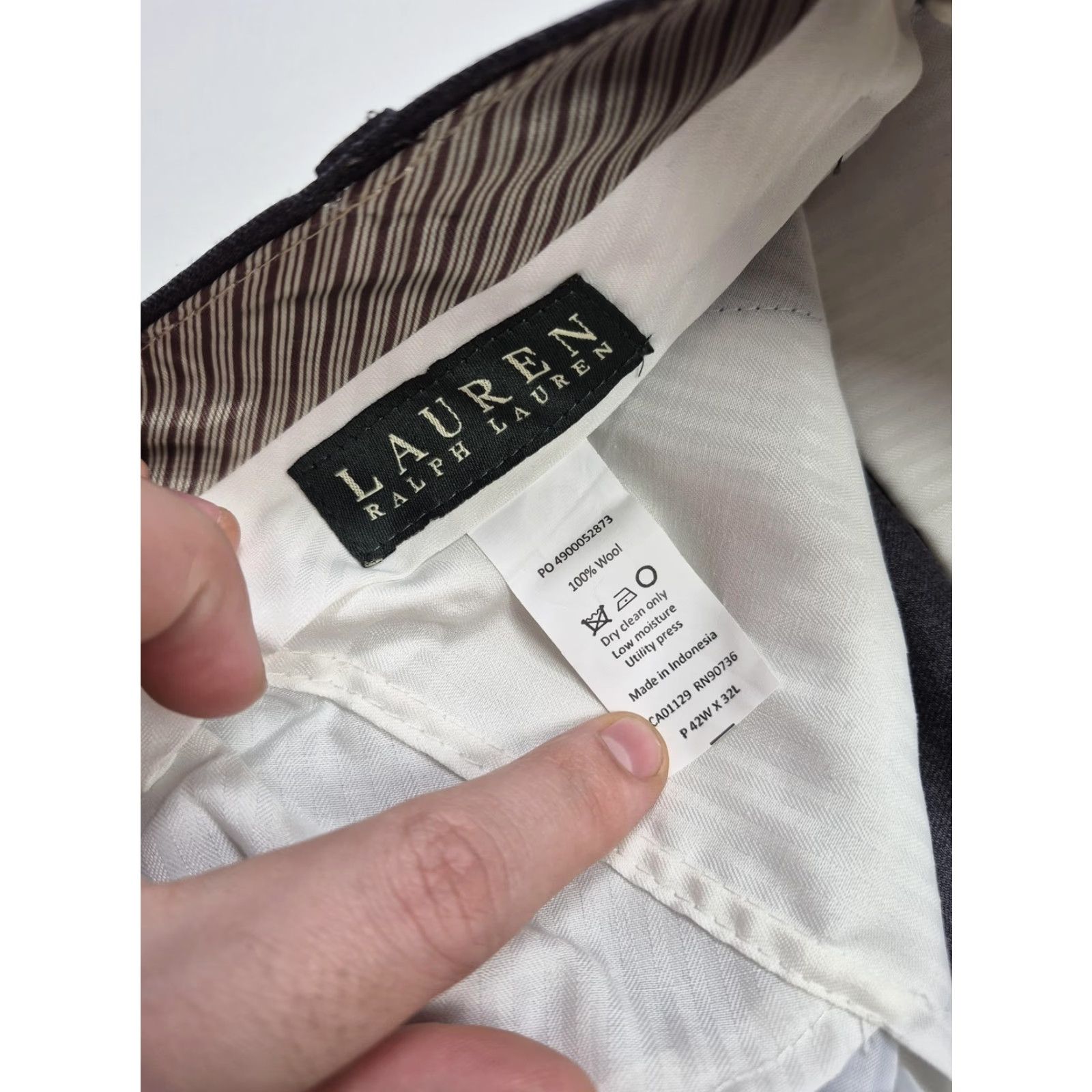 Ralph Lauren Lauren Ralph Lauren Dress Pants Mens 42x32 Gray Wool Flat Front NWT Office Size US 42 / EU 58 - 3 Thumbnail