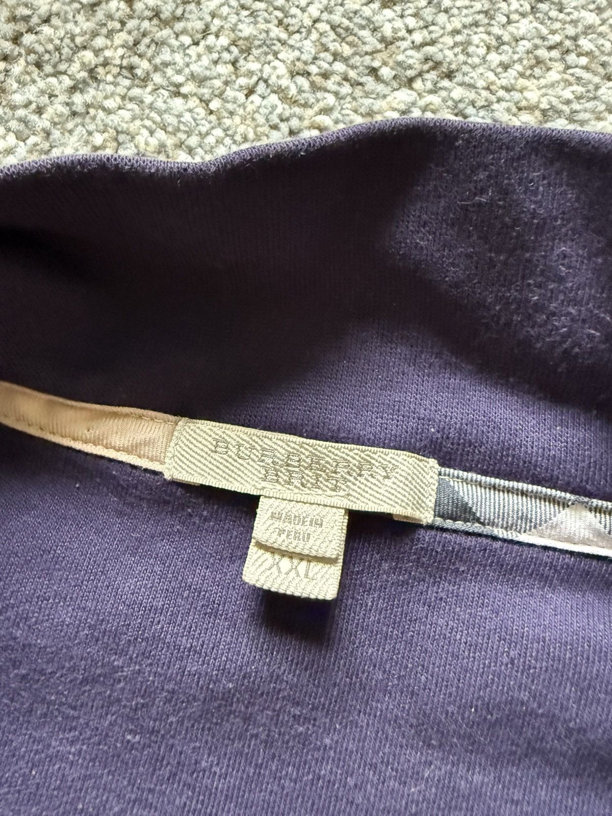 Burberry Burberry Quarter Zip Sweatshirt Purple Minimal Logo Cotton Size US XXL / EU 58 / 5 - 3 Thumbnail