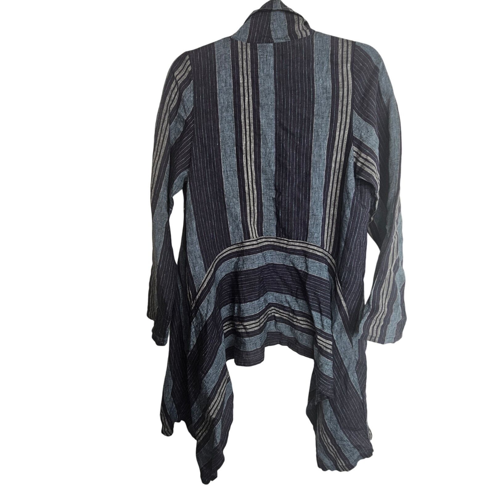 Bryn Walker Bryn Walker Womens Striped Linen Kai Jacket Sz XS Lagenlook Size XS / US 0-2 / IT 36-38 - 11 Thumbnail