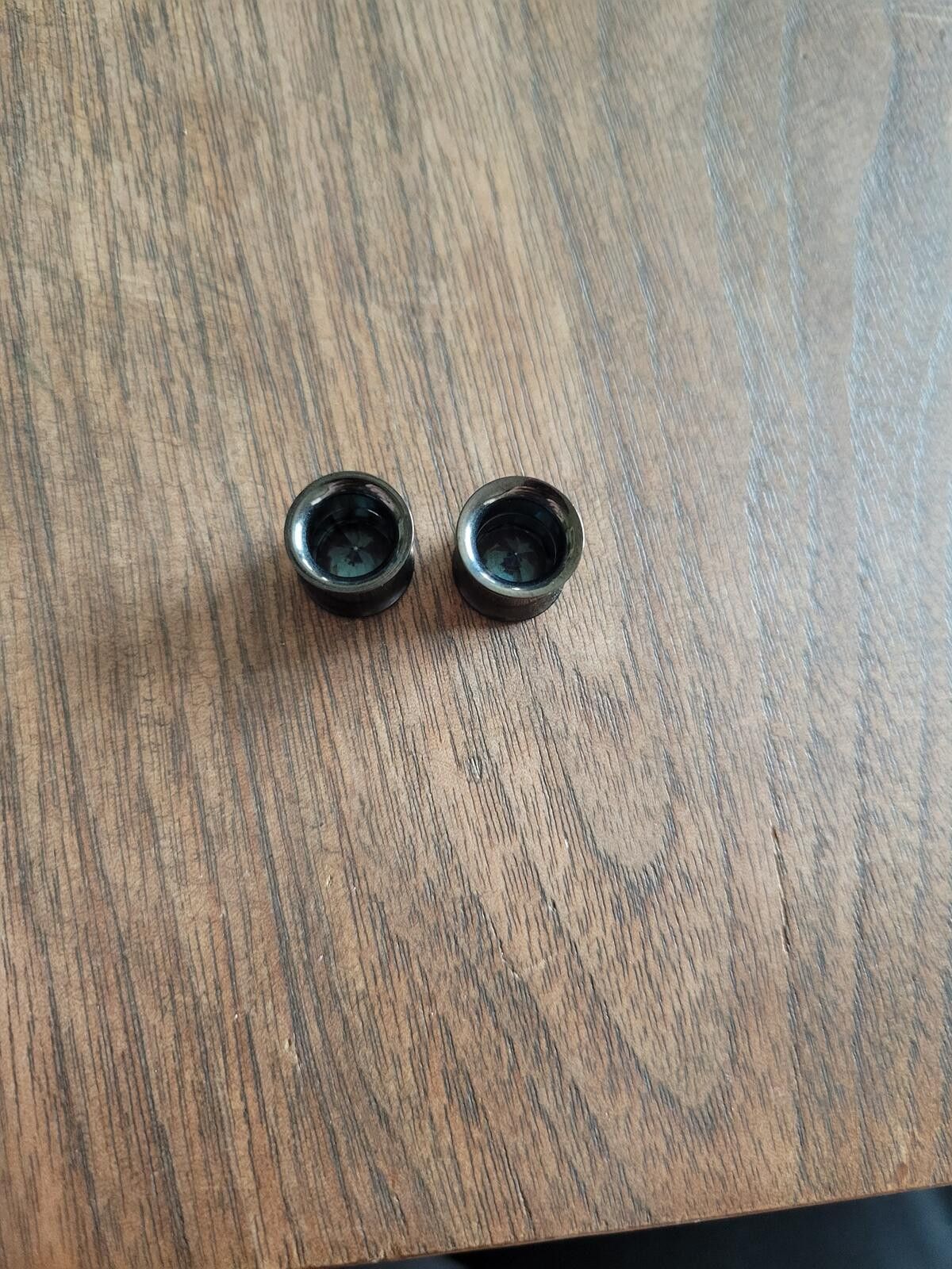 Genetic Manipulation Shinichiro Kuriya Pair of Black Steel Ear Gauges w Iridescent Gemstone Size 00 Size ONE SIZE - 3 Thumbnail
