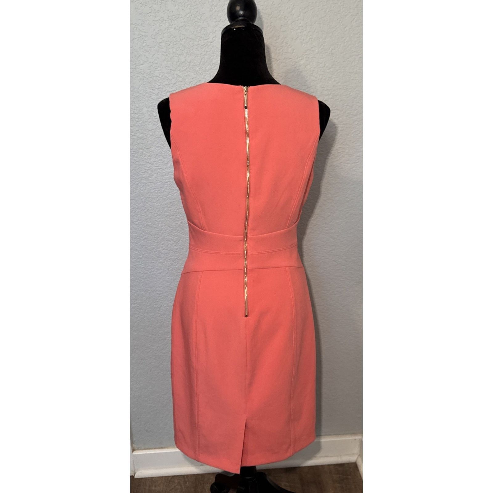 White House Black Market White House Black Market Seamed Sheath Dress Salmon Sz 6 Size M / US 6-8 / IT 42-44 - 4 Thumbnail