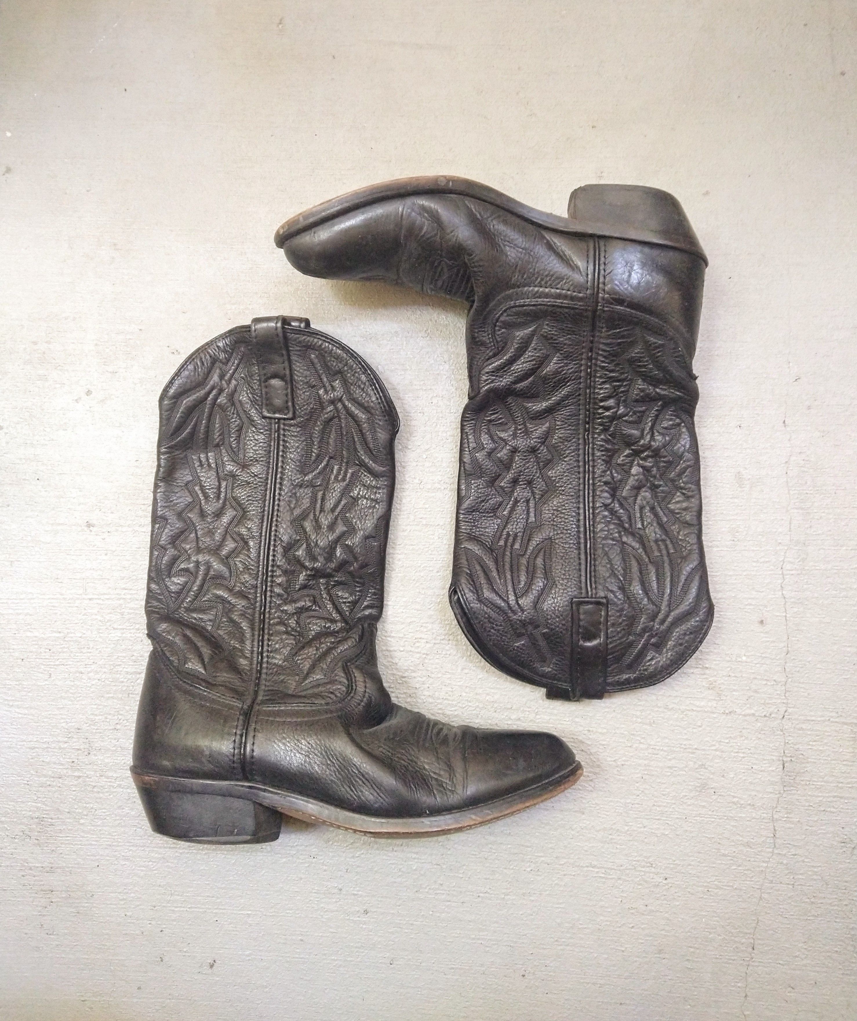 Genuine Leather × Vintage Vintage Laredo Cowboy Boots Size 8.5 D Black Leather Western Size US 8.5 / EU 41-42 - 1 Thumbnail