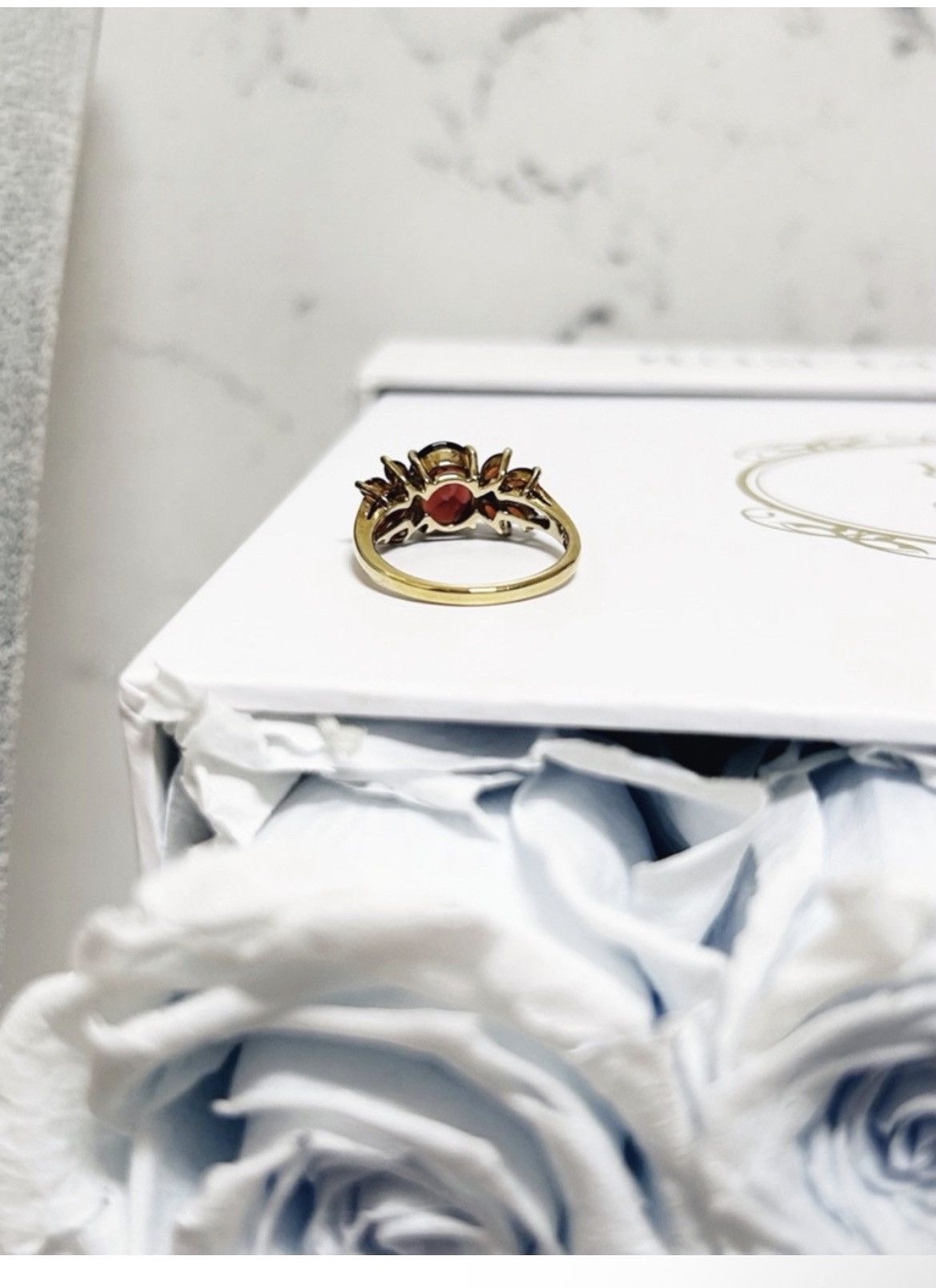 Other Authentic Vintage 14kt Yellow Gold Garnet and Diamond Ring Size ONE SIZE - 8 Thumbnail