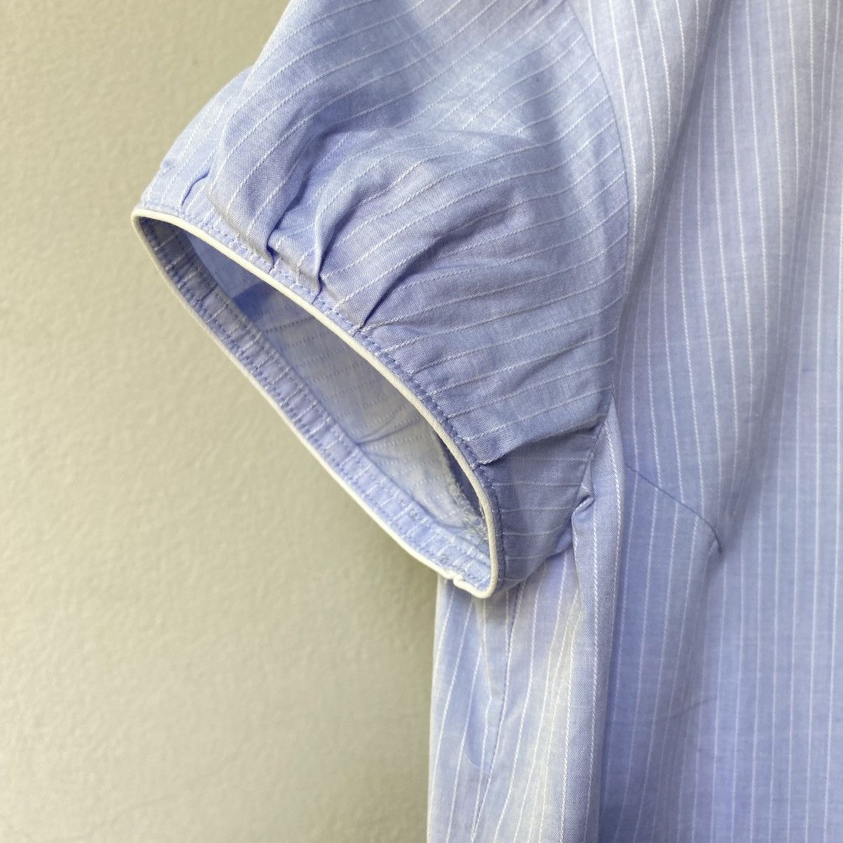 Zucca ZUCCA Blue Pinstripe Puff Blouse Size M / US 6-8 / IT 42-44 - 13 Thumbnail