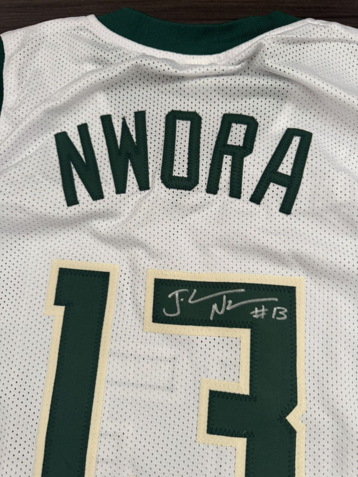 NBA JSA Certified Milwaukee Bucks Jordan Nwora #13 Signed Jersey Size US XXL / EU 58 / 5 - 3 Thumbnail