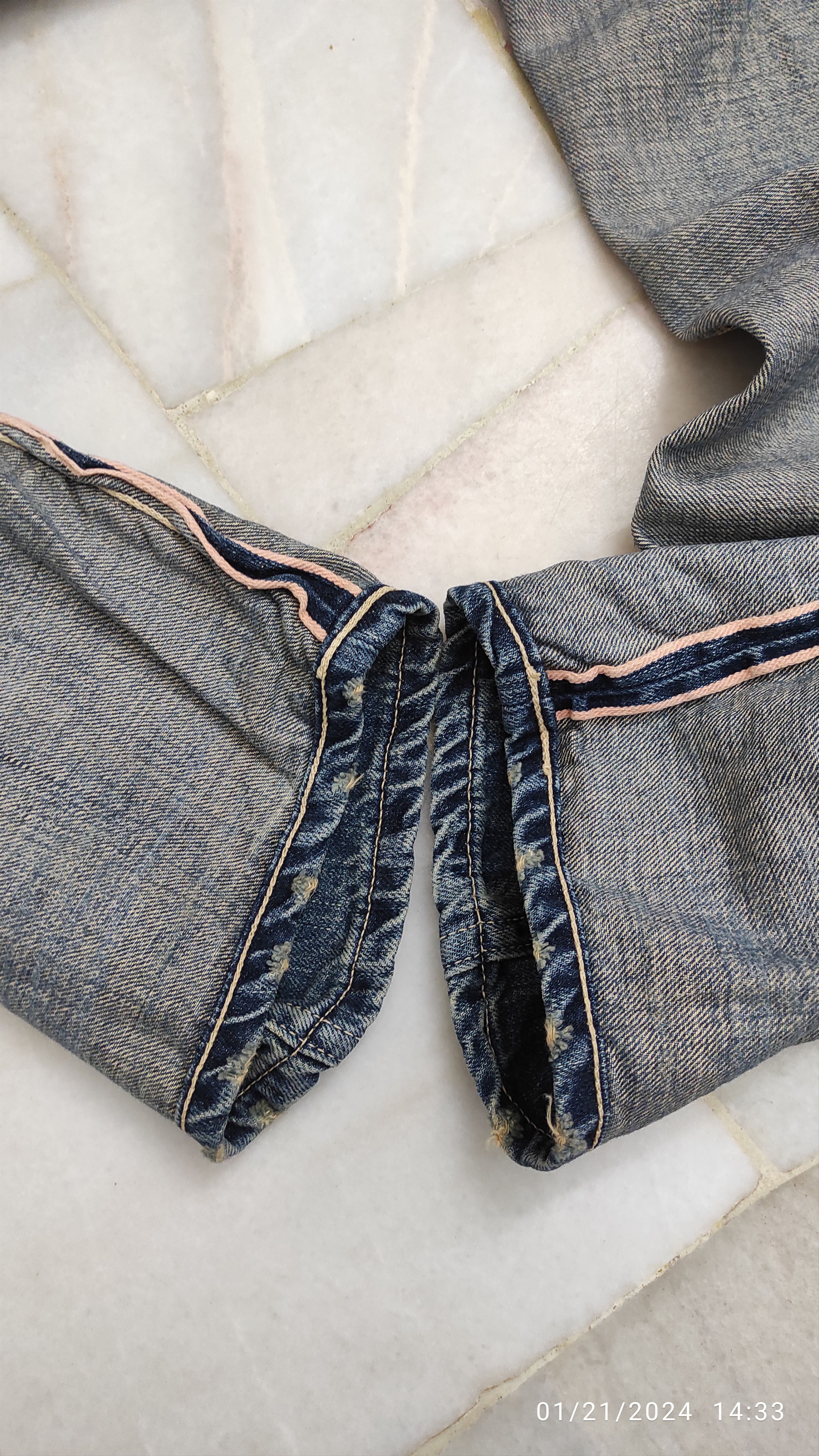 Japanese Brand × Johnbull × Vintage Selvedge jeans with buckle back and side tool's pocket Size US 33 - 16 Thumbnail